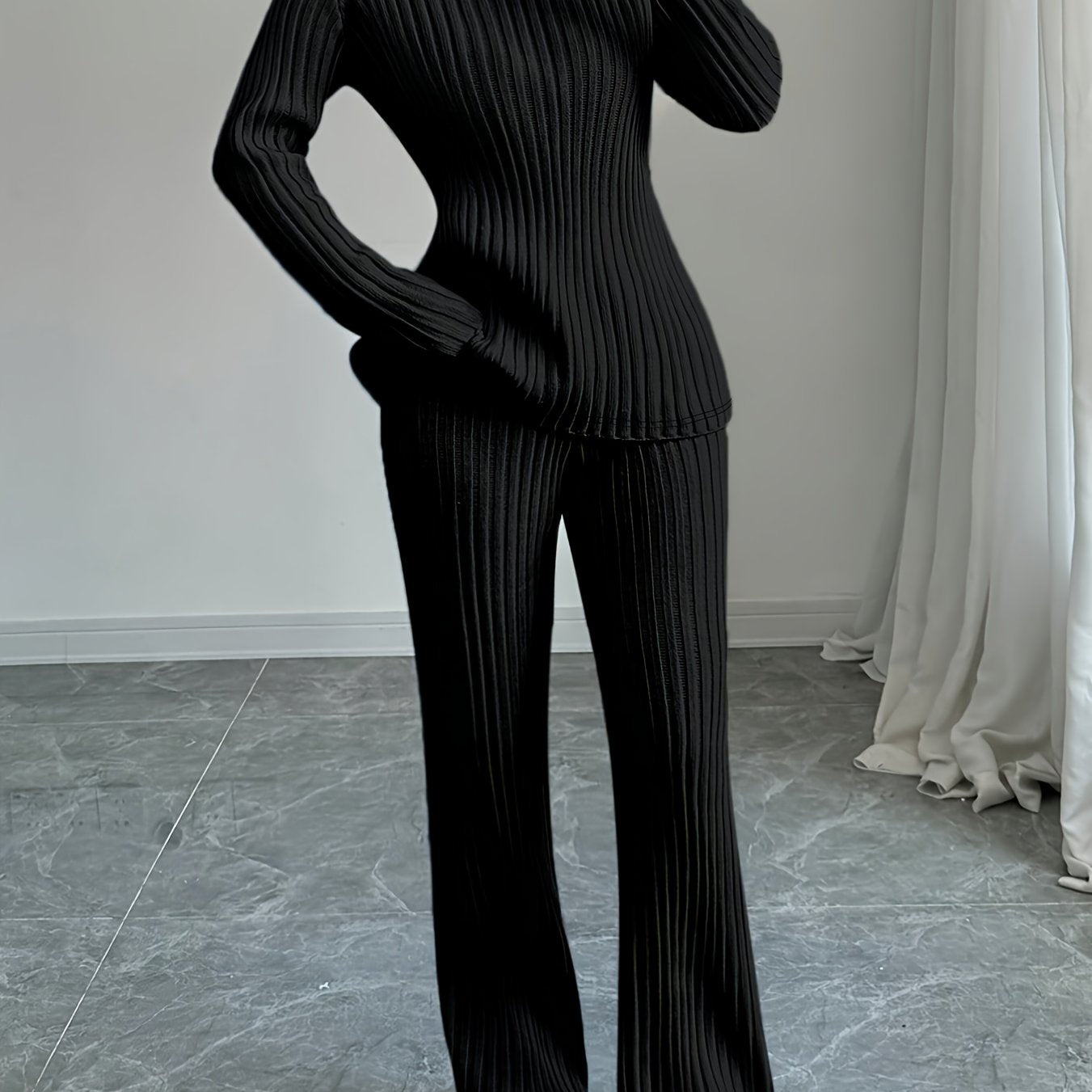 WL Atelier | Elegant Autumn/Winter Long-Sleeve & Pants Two-Piece Set