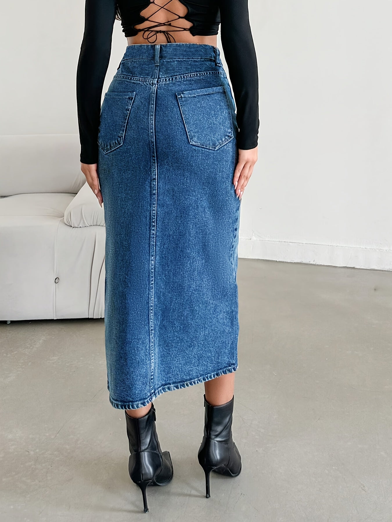 WL Atelier | Asymmetrical Denim Half Skirt