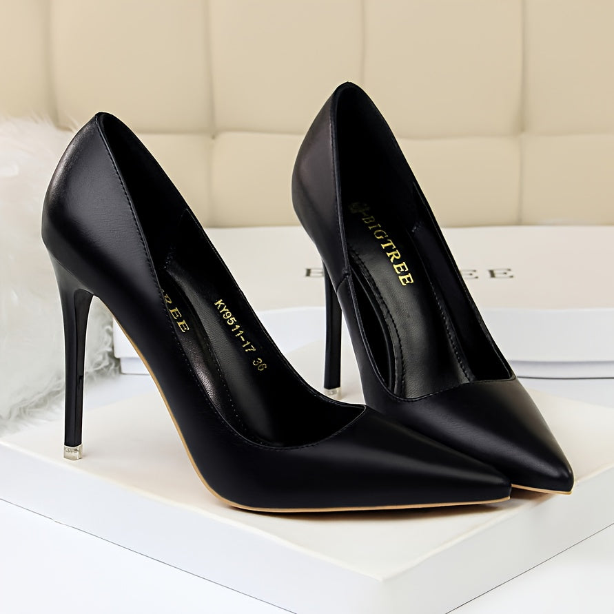 WL Atelier | Black Ultra-High Pointed-Toe Stiletto Heels