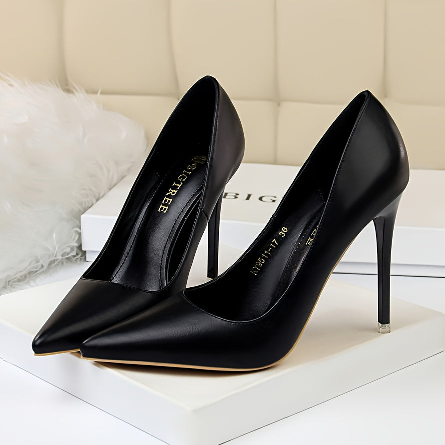 WL Atelier | Black Ultra-High Pointed-Toe Stiletto Heels
