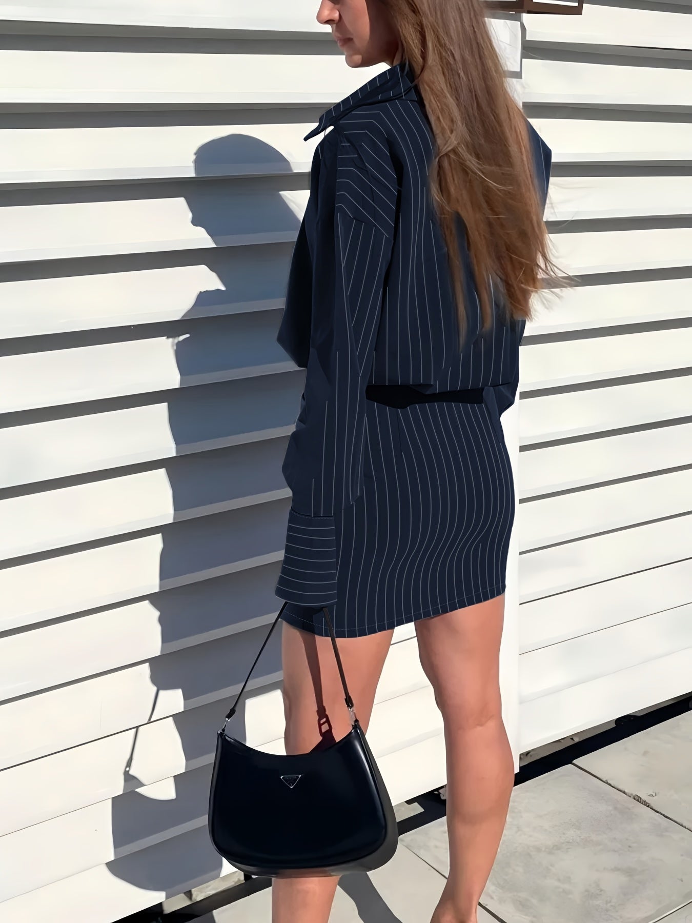 WL Atelier | Elegant Striped Shirt & Skirt Two-Piece Set