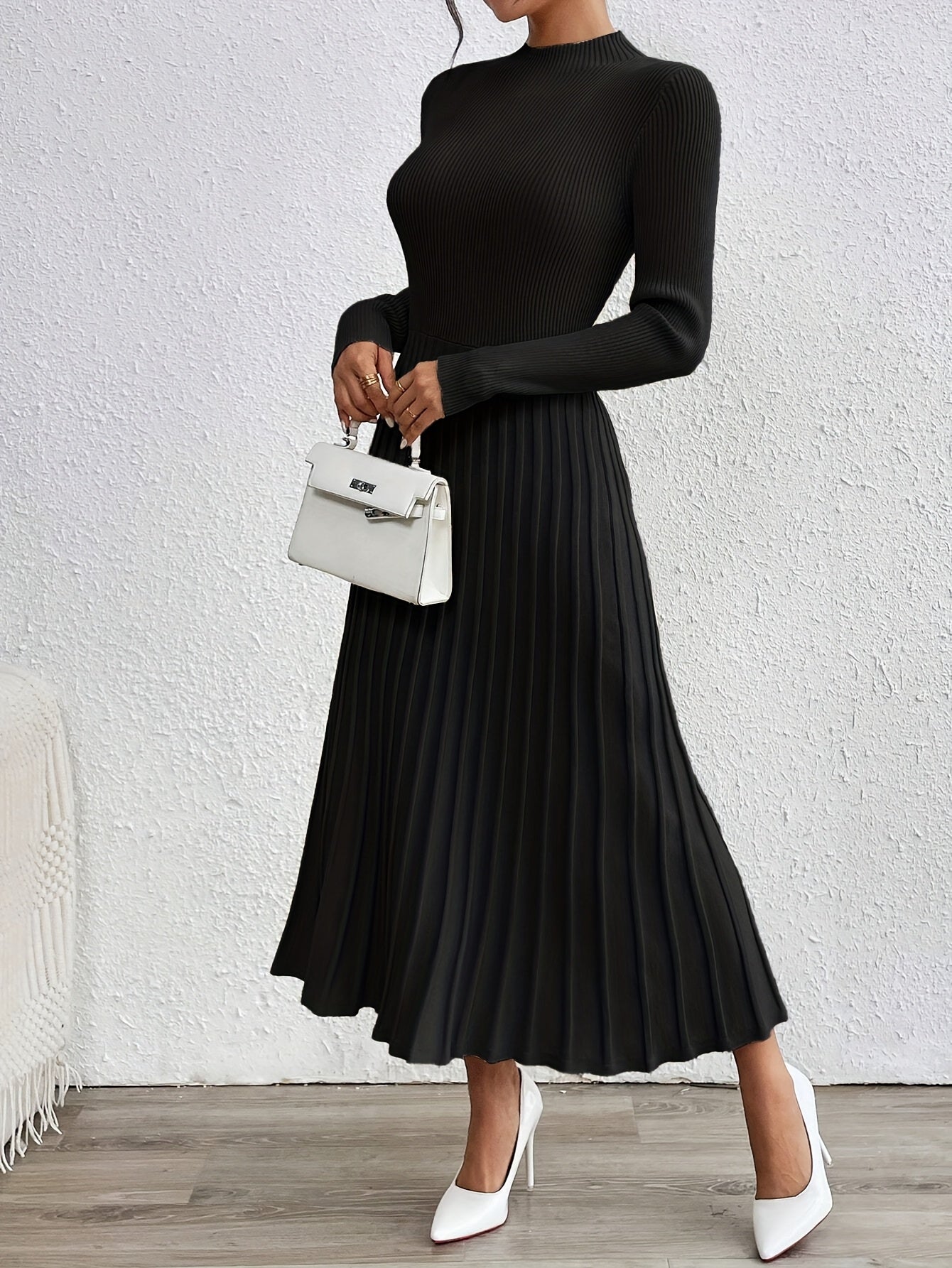 WL Atelier | Elegant High-Neck Long-Sleeve Dress