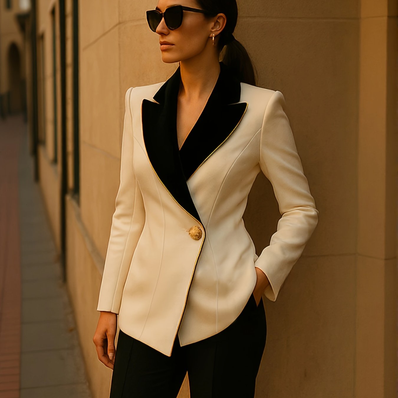 WL Atelier | Premium Two-Piece Suit with Golden-Trimmed Jacket & Pants
