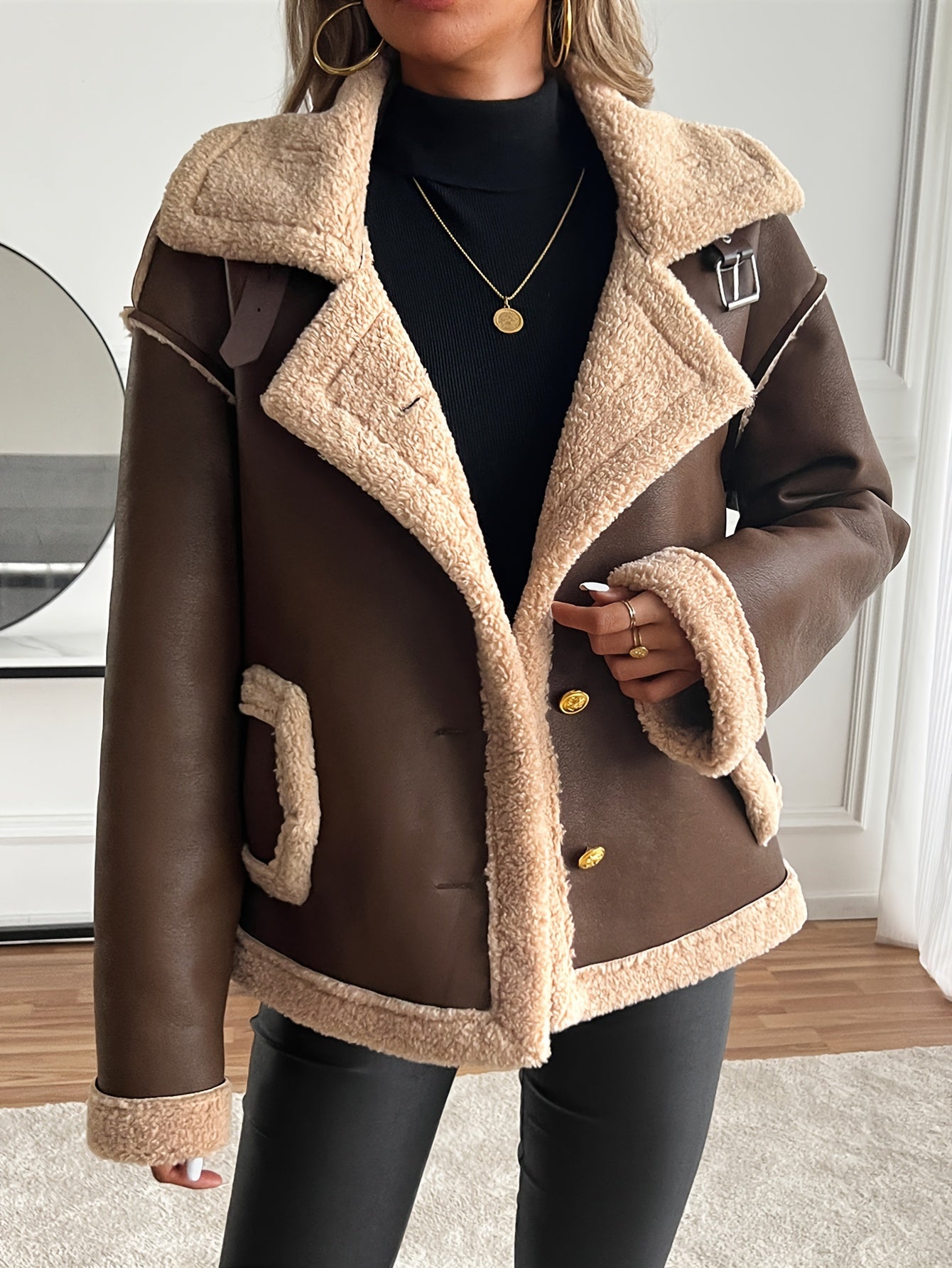 WL Atelier | Elegant Faux Fur-Lined Motorcycle Jacket