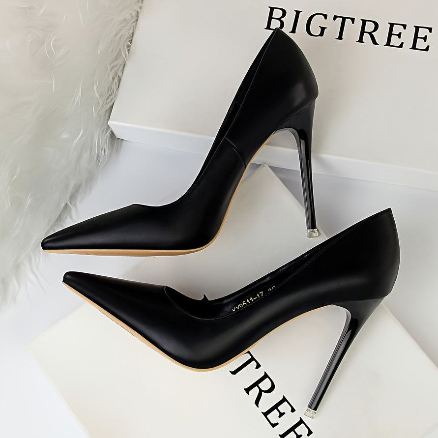 WL Atelier | Black Ultra-High Pointed-Toe Stiletto Heels