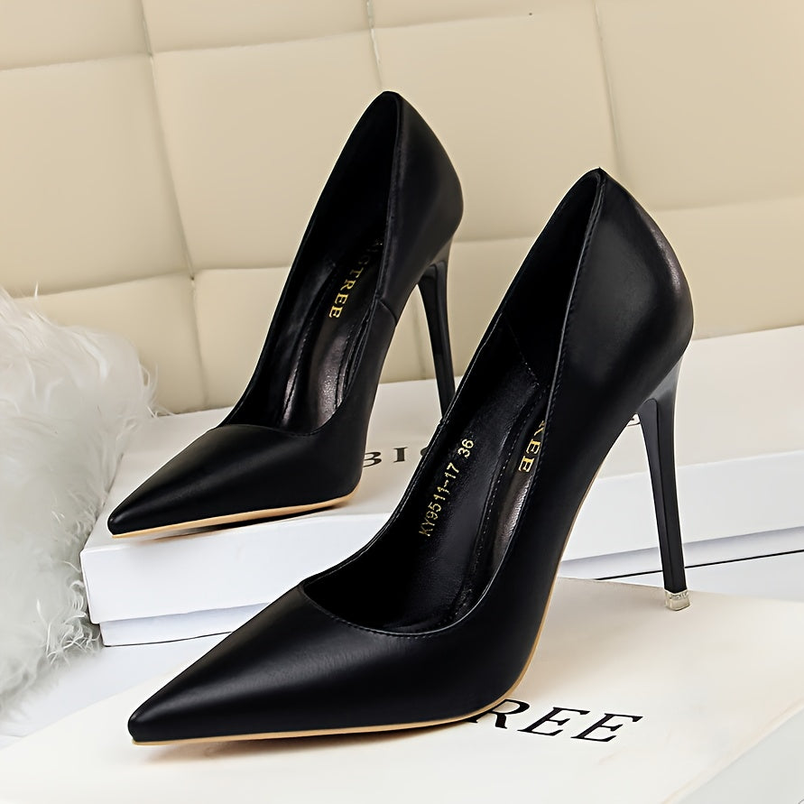 WL Atelier | Black Ultra-High Pointed-Toe Stiletto Heels