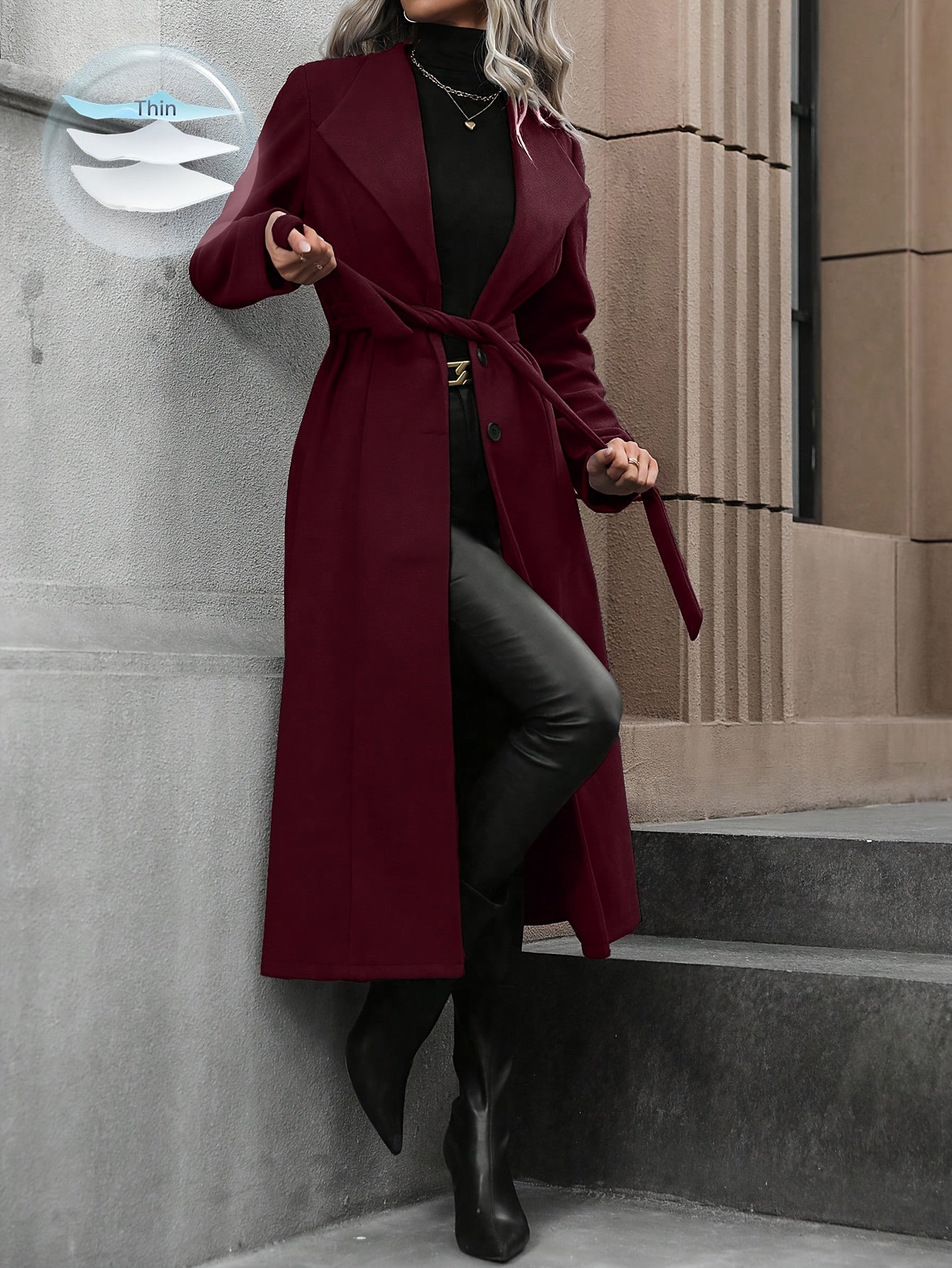 WL Atelier | Autumn/Winter Belted Fleece Coat with Large Lapels