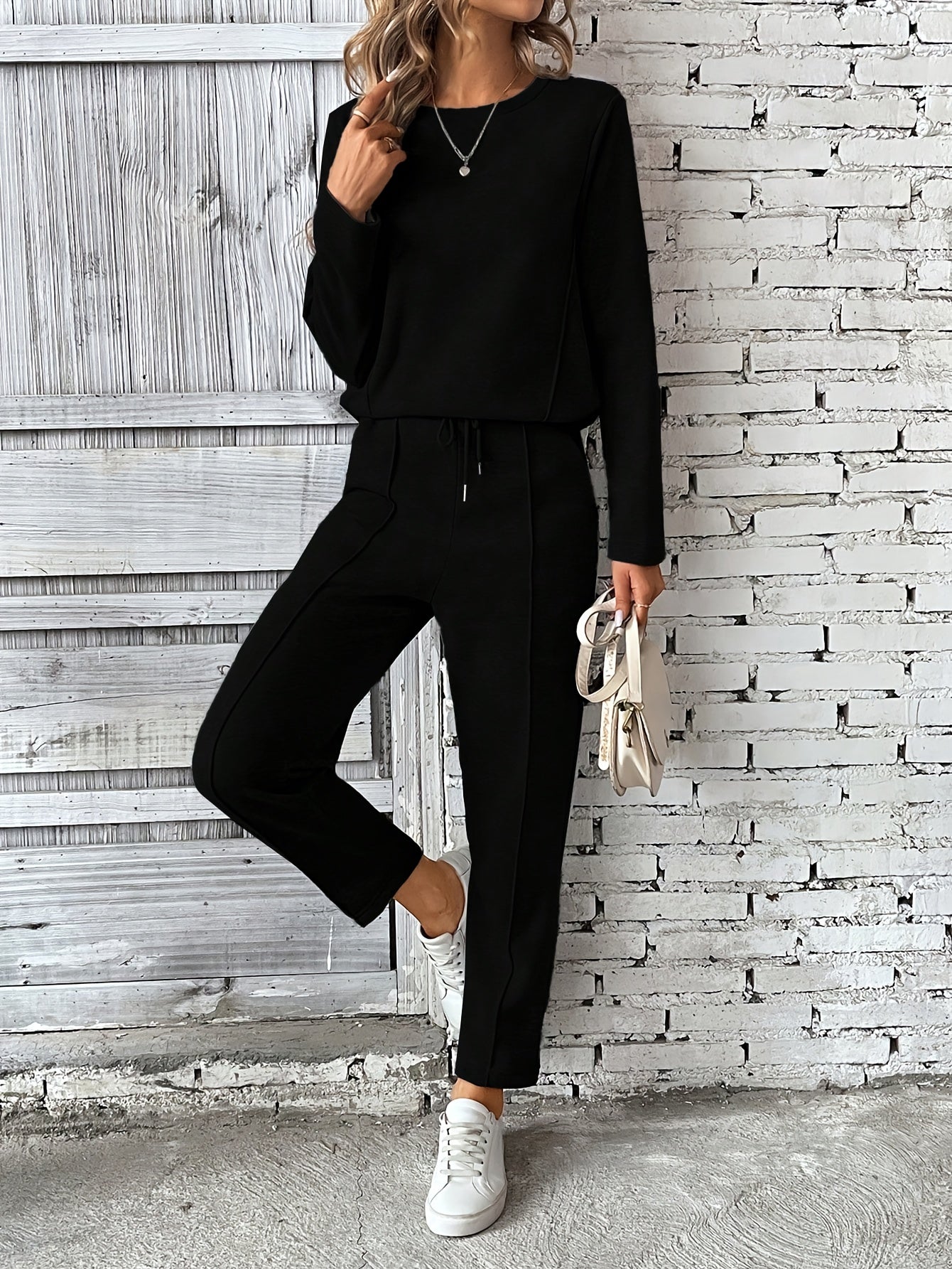WL Atelier | Olive Green Solid Color Drawstring Pantsuit