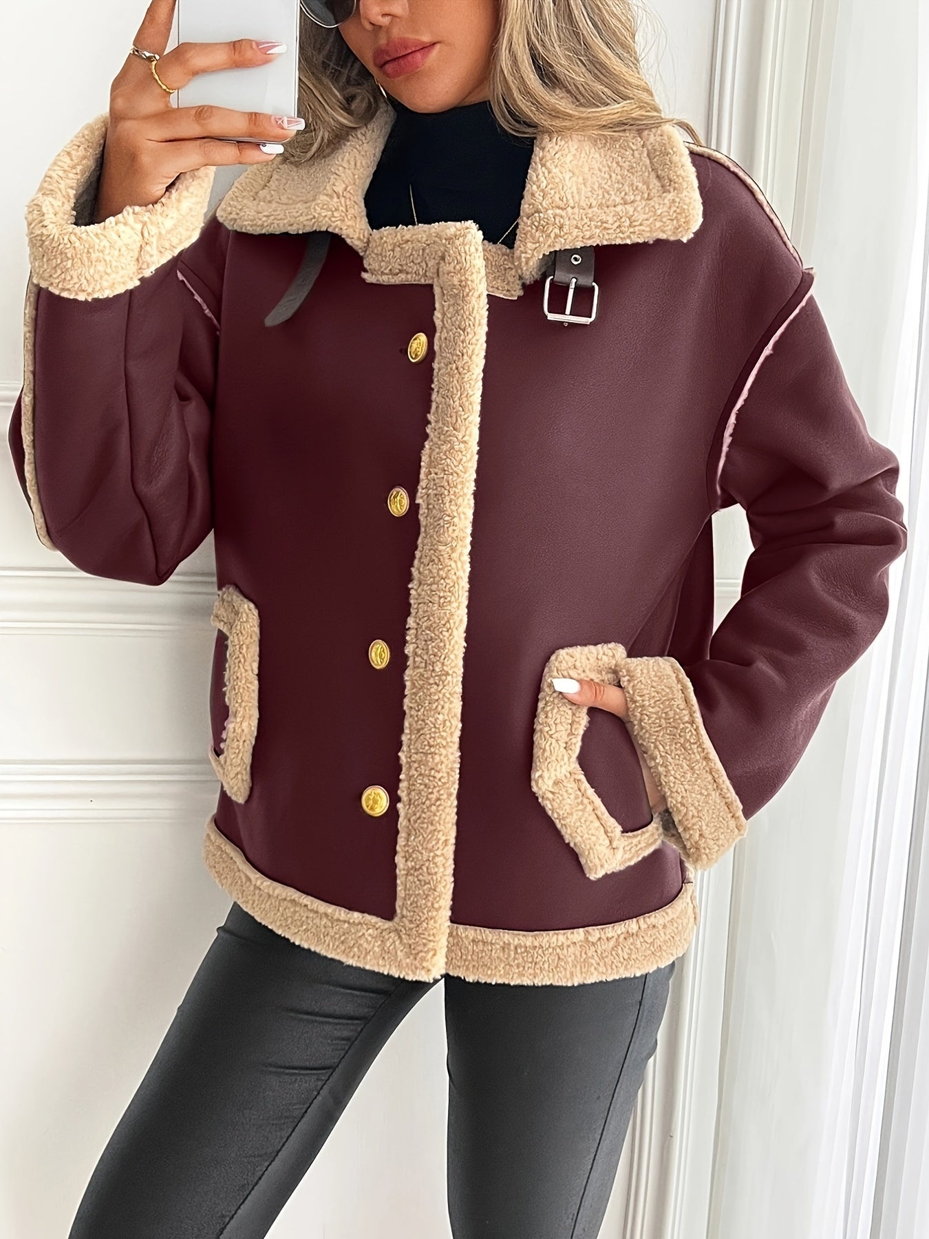 WL Atelier | Elegant Faux Fur-Lined Motorcycle Jacket