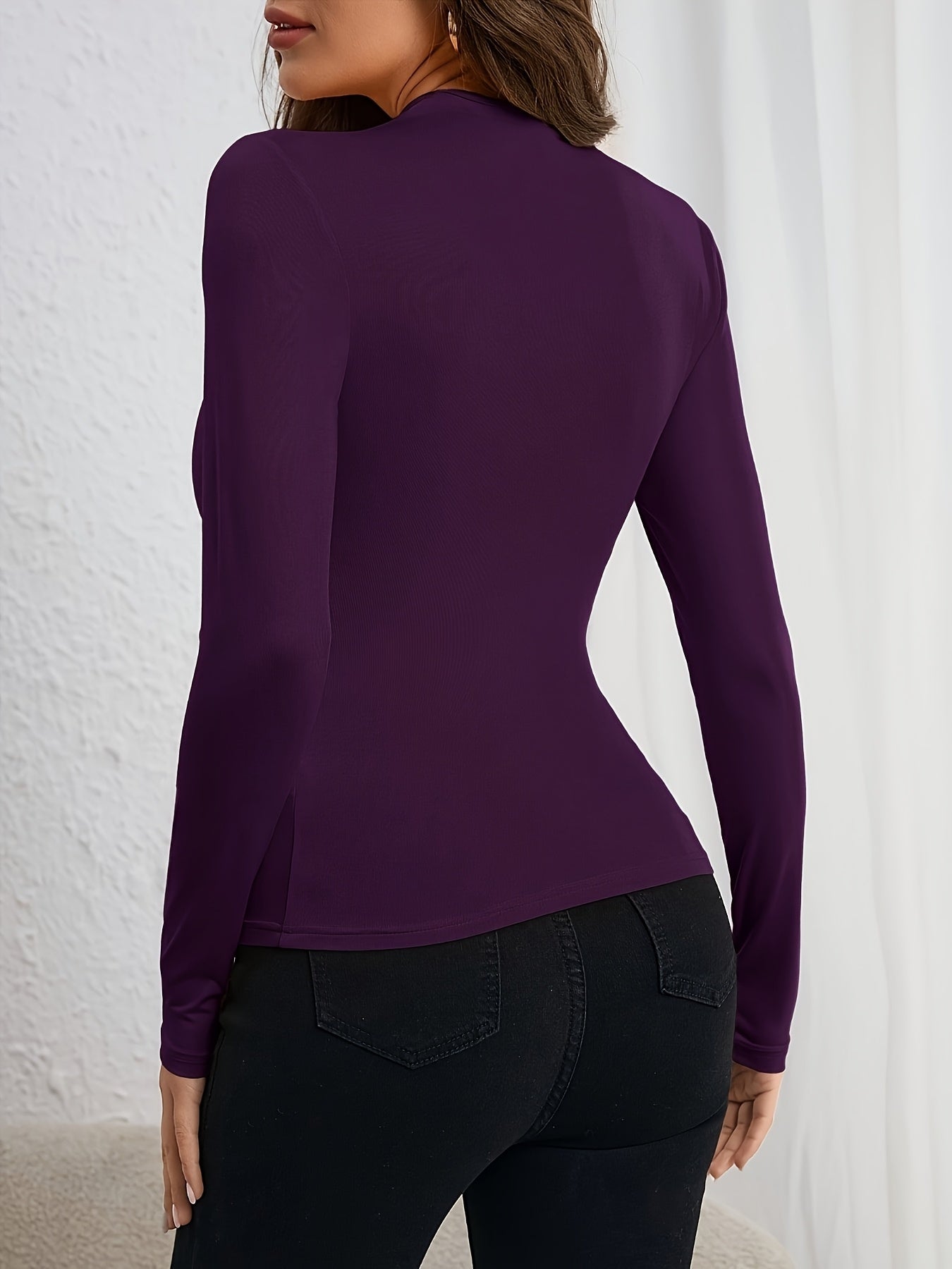 WL Atelier | Elegant Asymmetrical Neckline T-Shirt with Pleated Detail