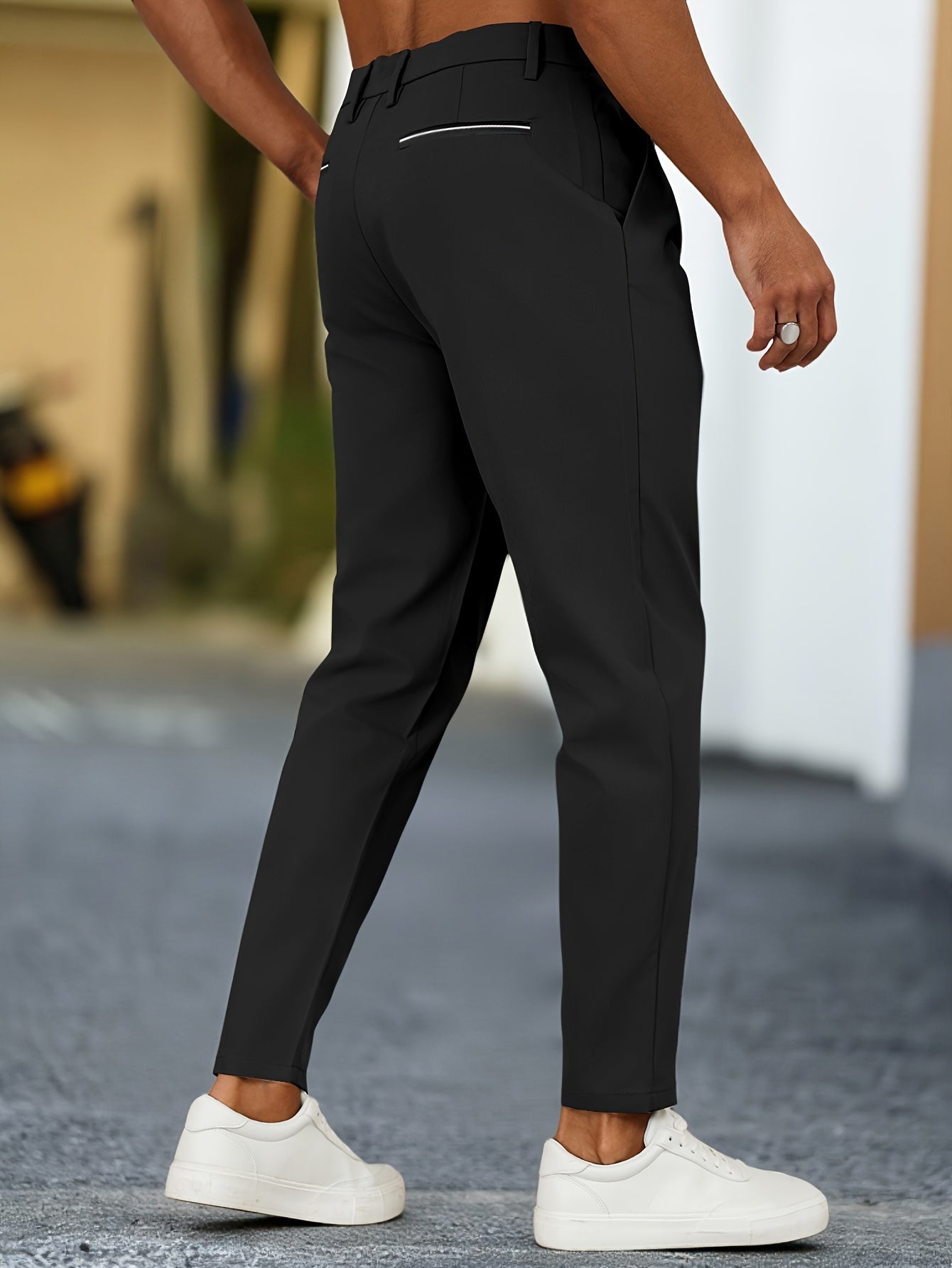 WL Atelier Men | Beige Pleated Business Casual Trousers