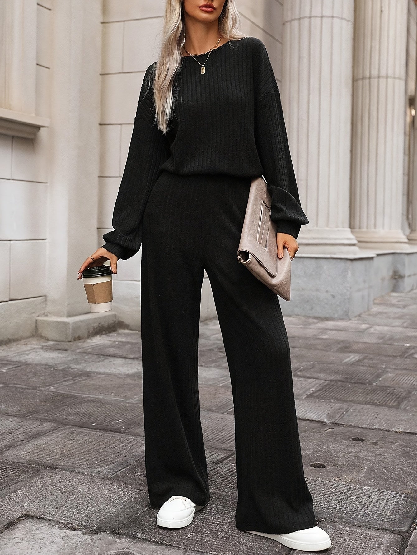 WL Atelier | Cozy Fleece-Lined Long-Sleeve Jumpsuit