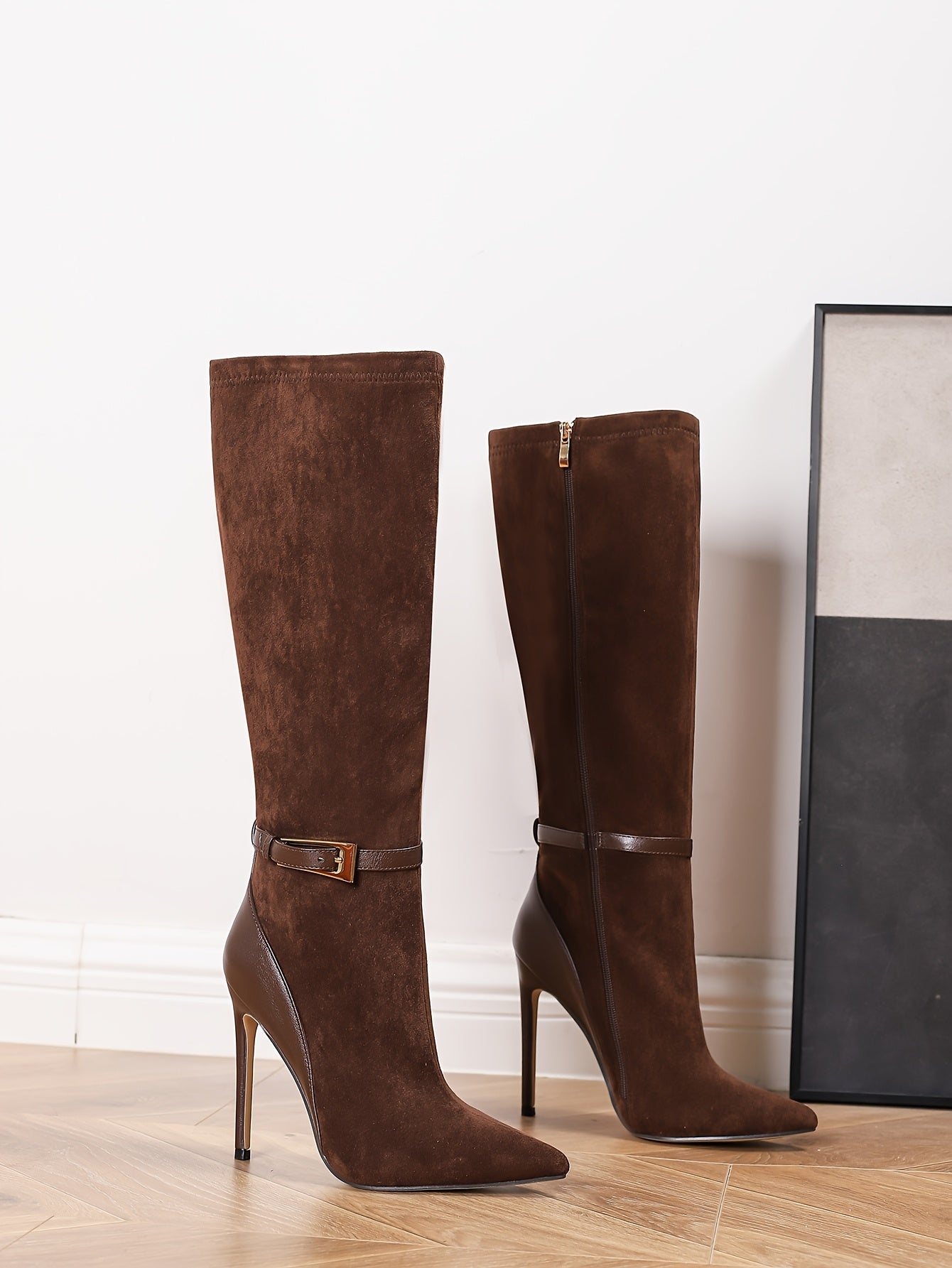 WL Atelier | Elegant Brown Knee-High Stiletto Boots