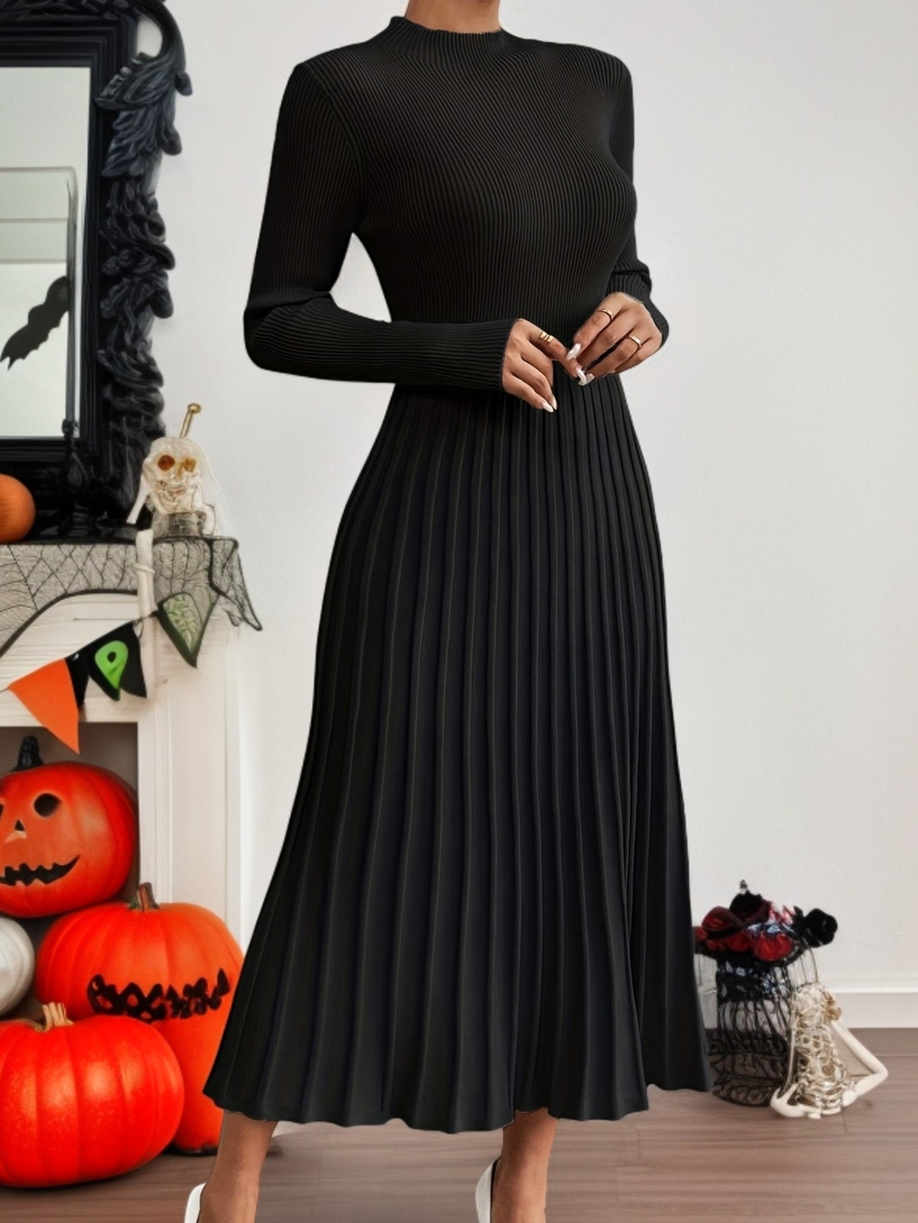 WL Atelier | Elegant High-Neck Long-Sleeve Dress