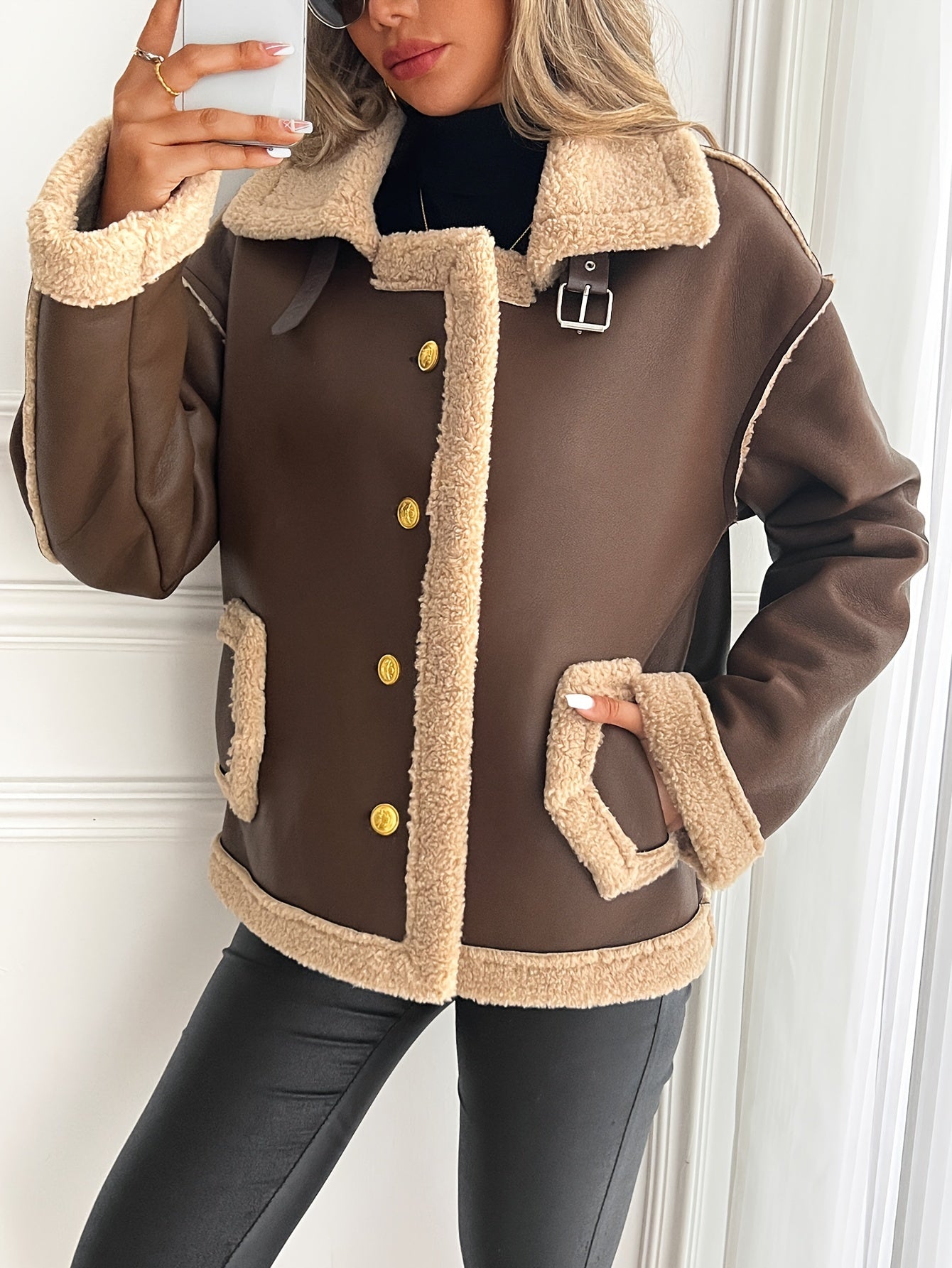 WL Atelier | Elegant Faux Fur-Lined Motorcycle Jacket