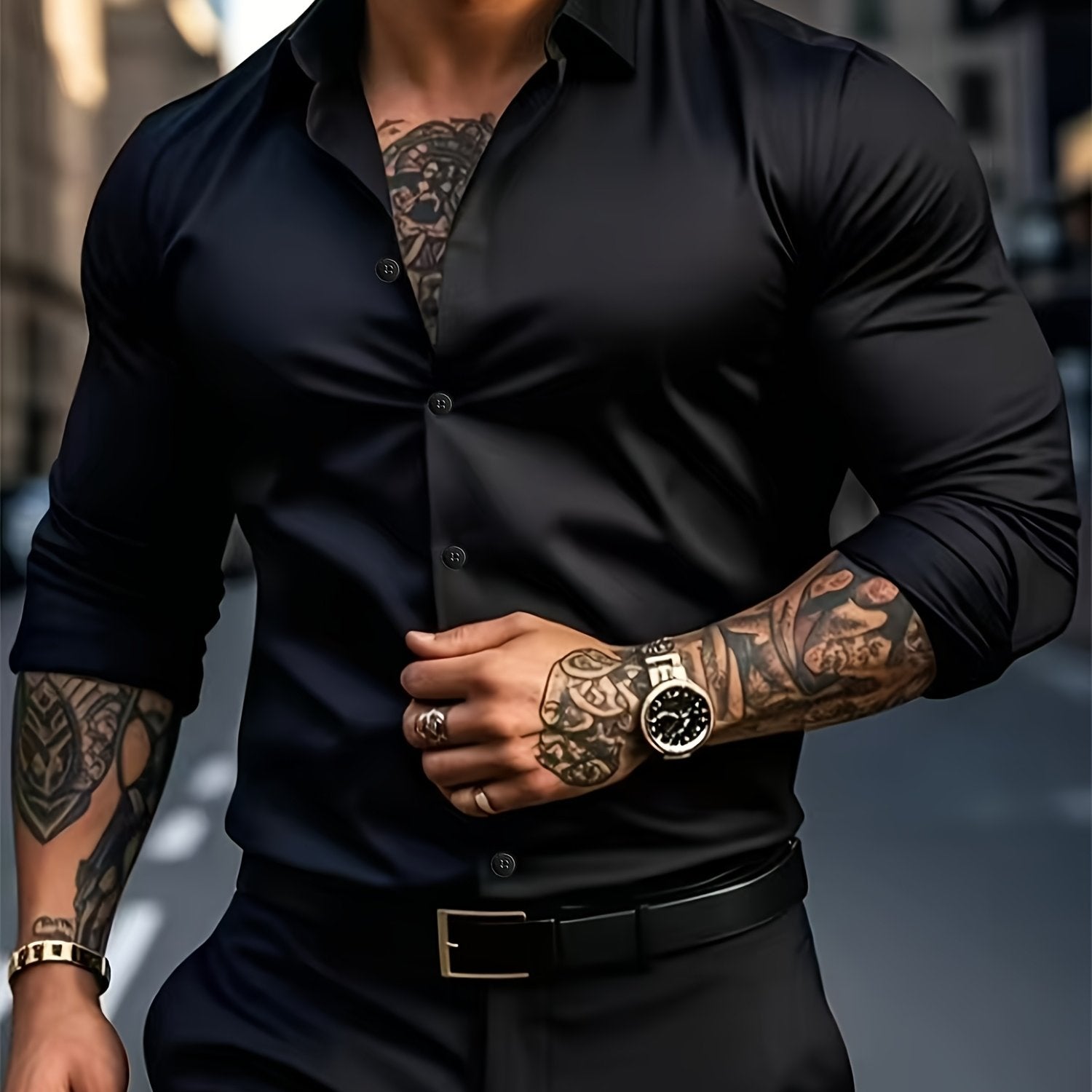WL Atelier Men | Classic Solid Color Long-Sleeve Dress Shirt