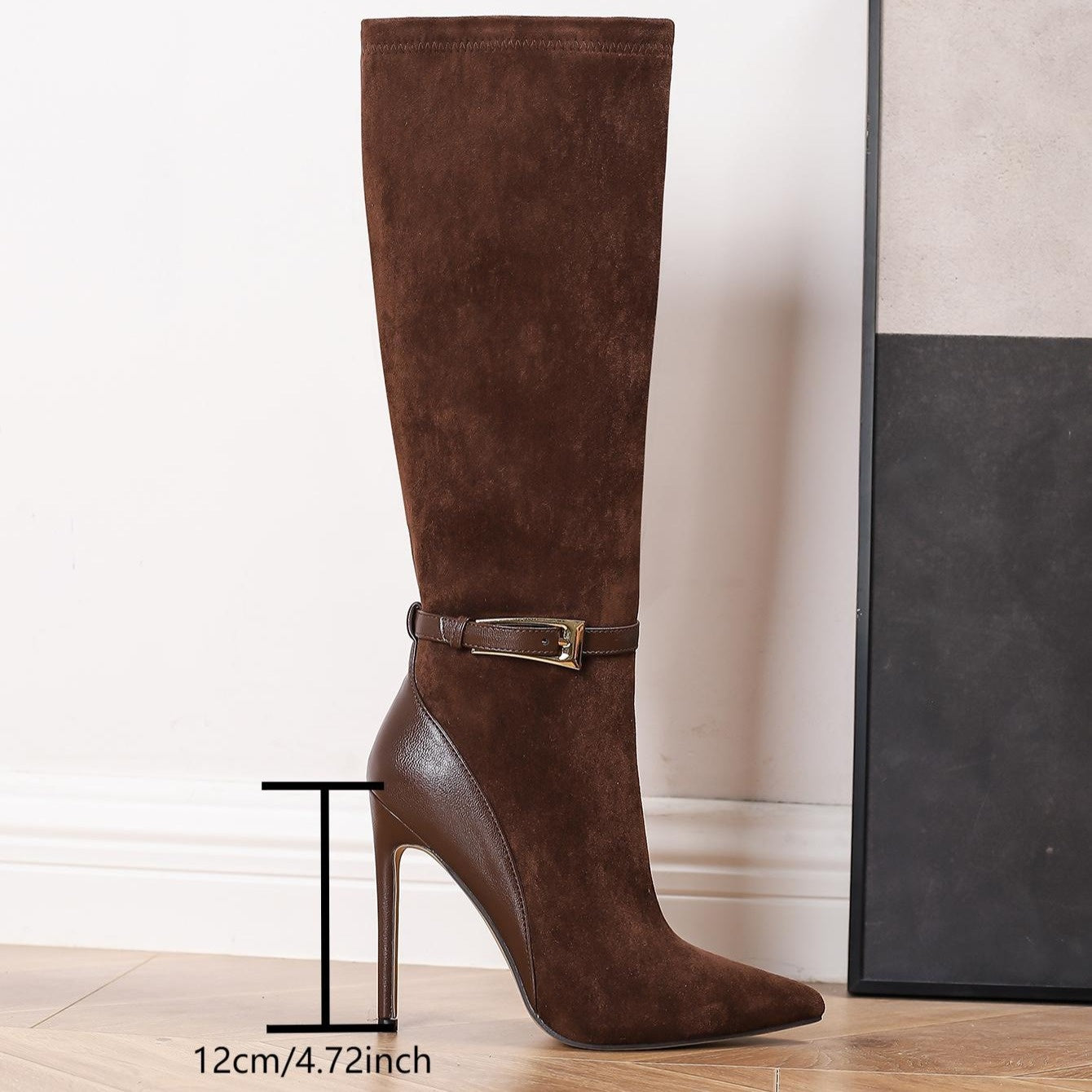 WL Atelier | Elegant Brown Knee-High Stiletto Boots