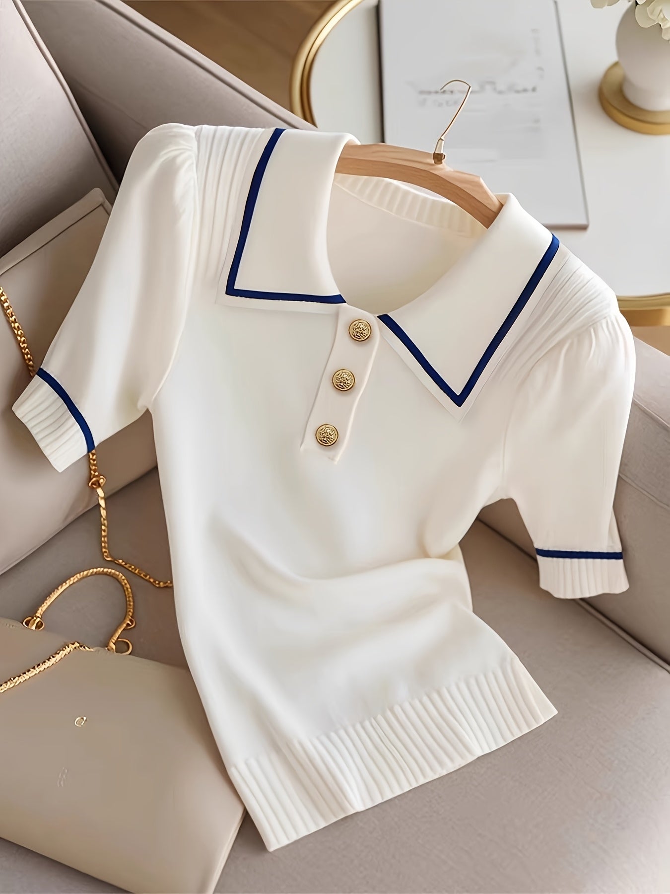 WL Atelier | Elegant Short-Sleeve Button-Up Collared Shirt