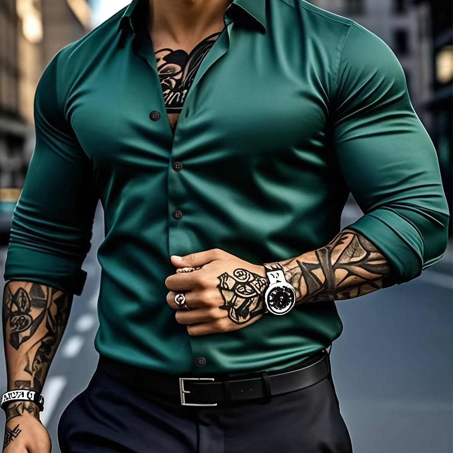 WL Atelier Men | Classic Solid Color Long-Sleeve Dress Shirt