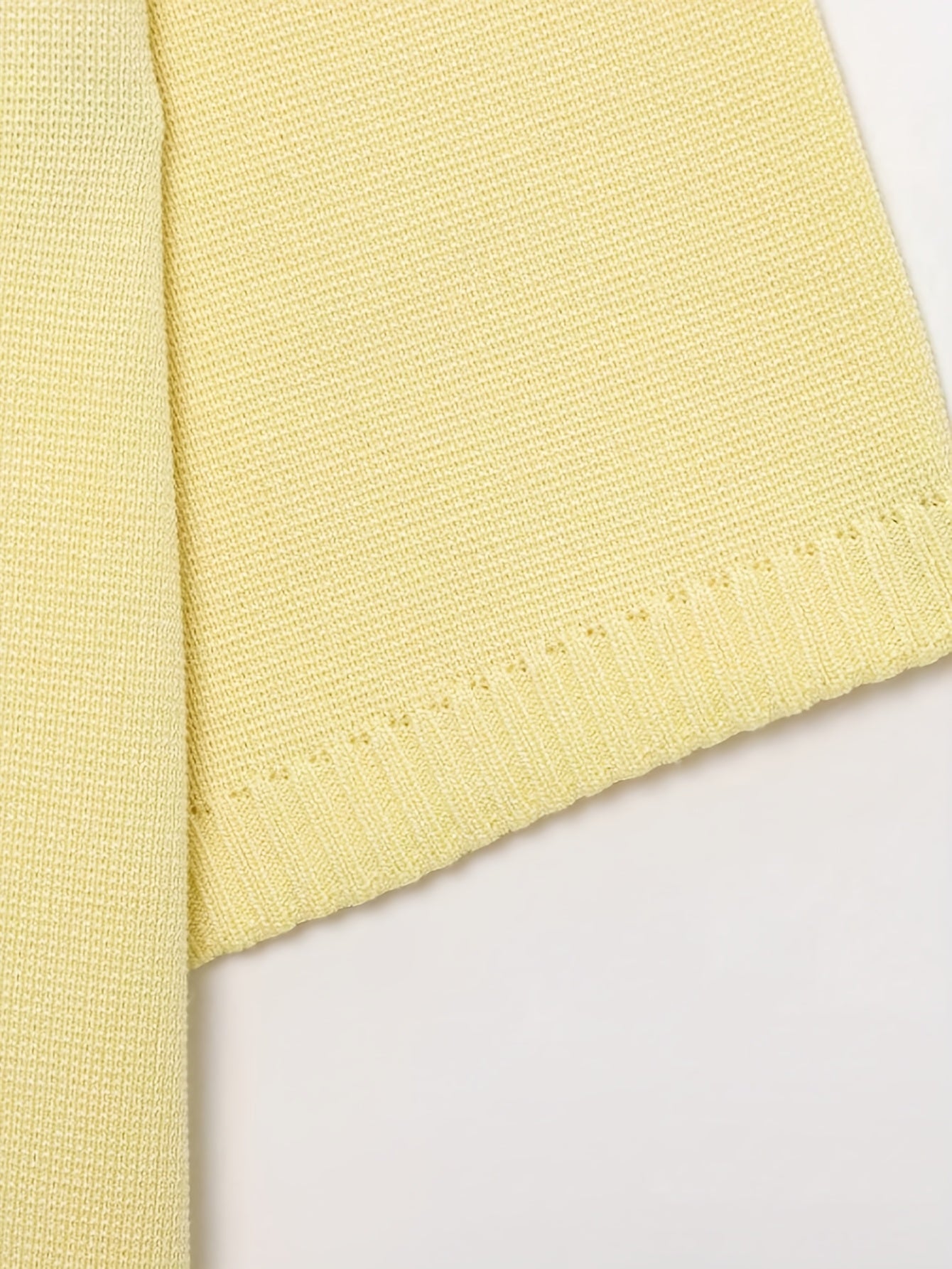 WL Atelier | Yellow Short-Sleeve Button-Front Knit Top