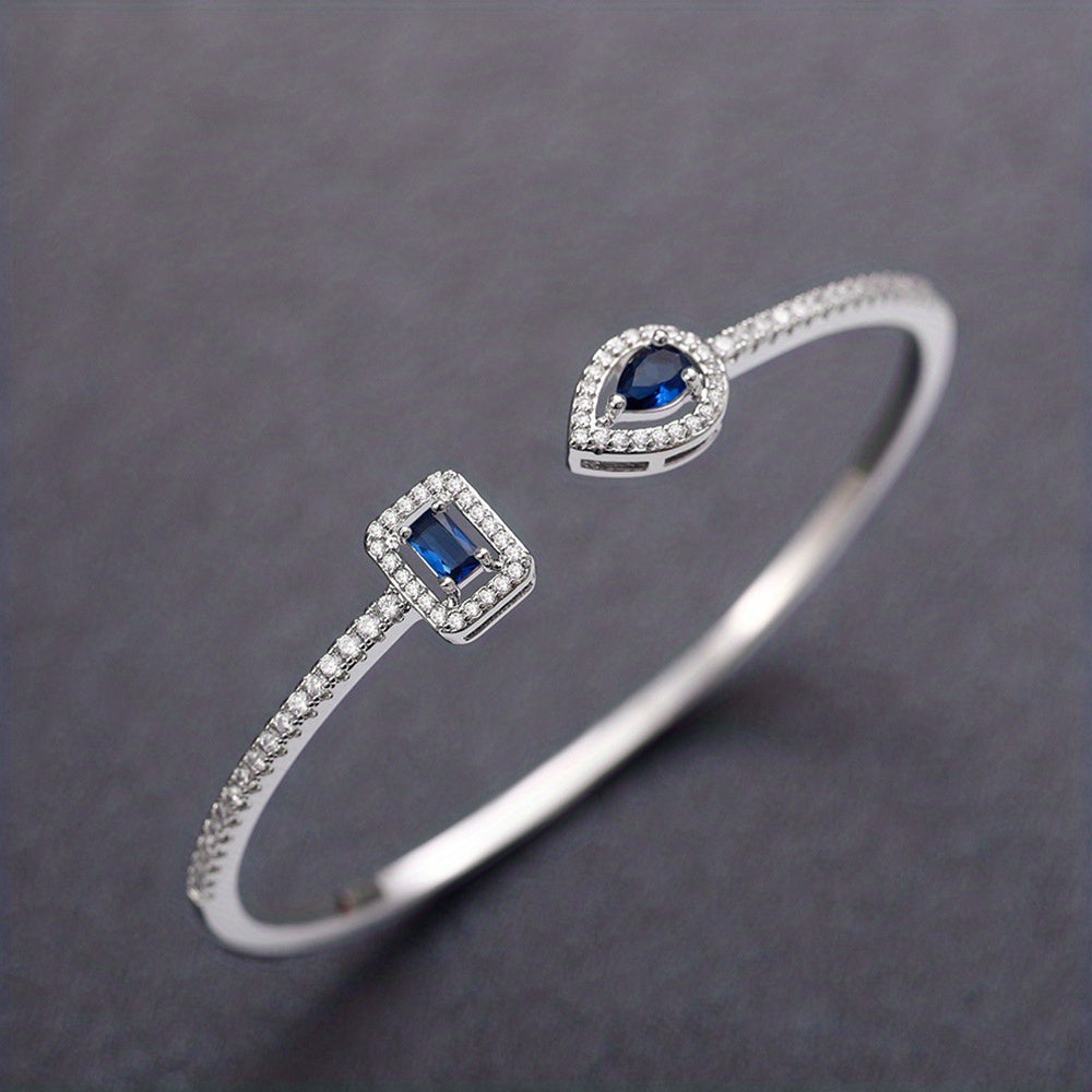 WL Atelier | Elegant Geometric Cuff Bracelet with Cubic Zirconia