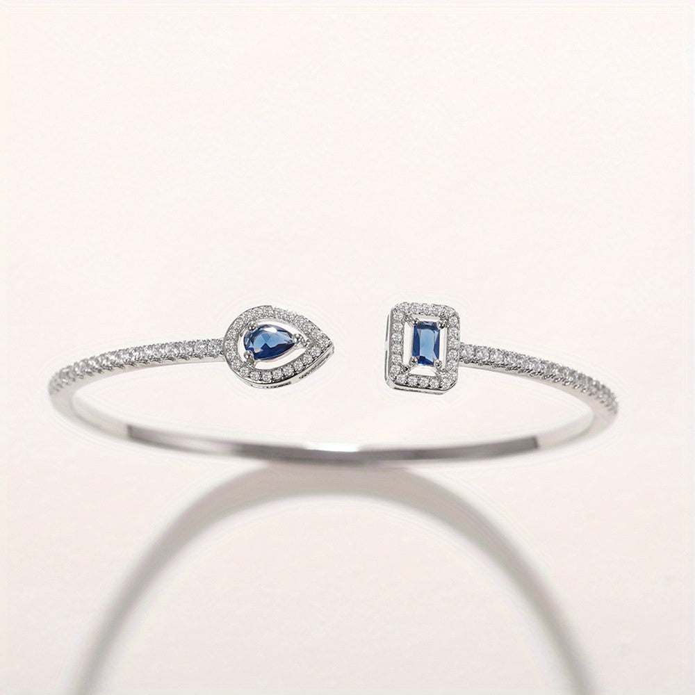 WL Atelier | Elegant Geometric Cuff Bracelet with Cubic Zirconia