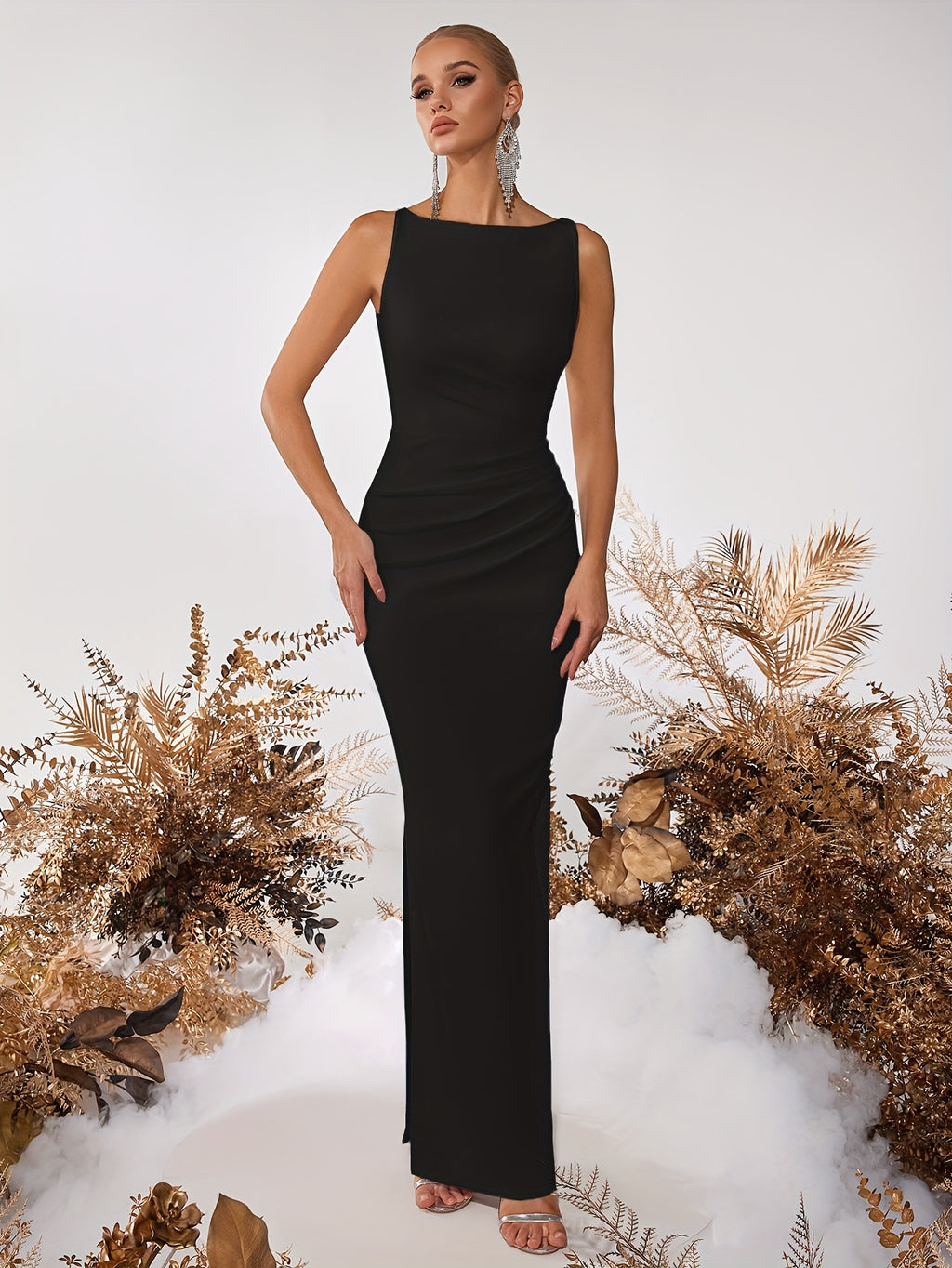 WL Atelier | Elegant One-Shoulder Slit Evening Dress