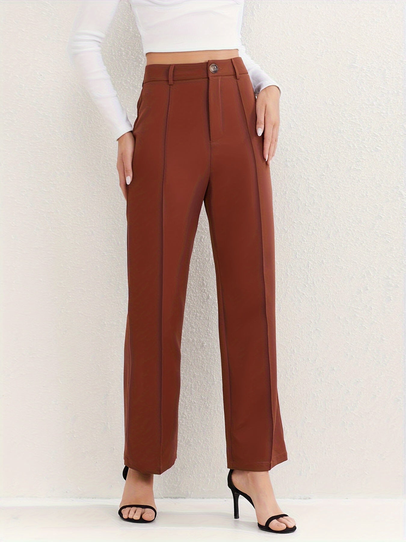 WL Atelier | Elegant High-Waisted Pintuck Straight-Leg Pants