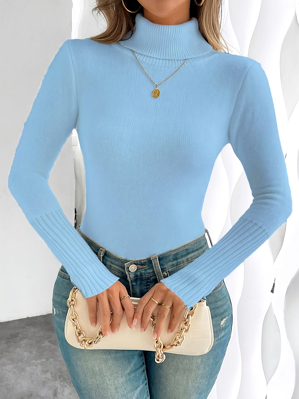WL Atelier | Cozy Pink High-Neck Fleece-Lined Sweater