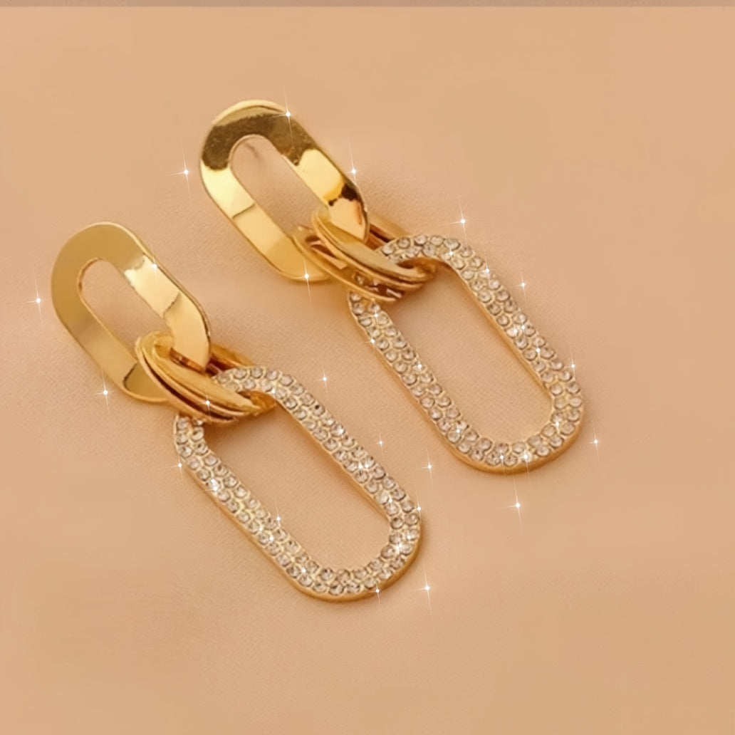 WL Atelier | Minimalist Geometric Drop Earrings with Sparkling Hoops