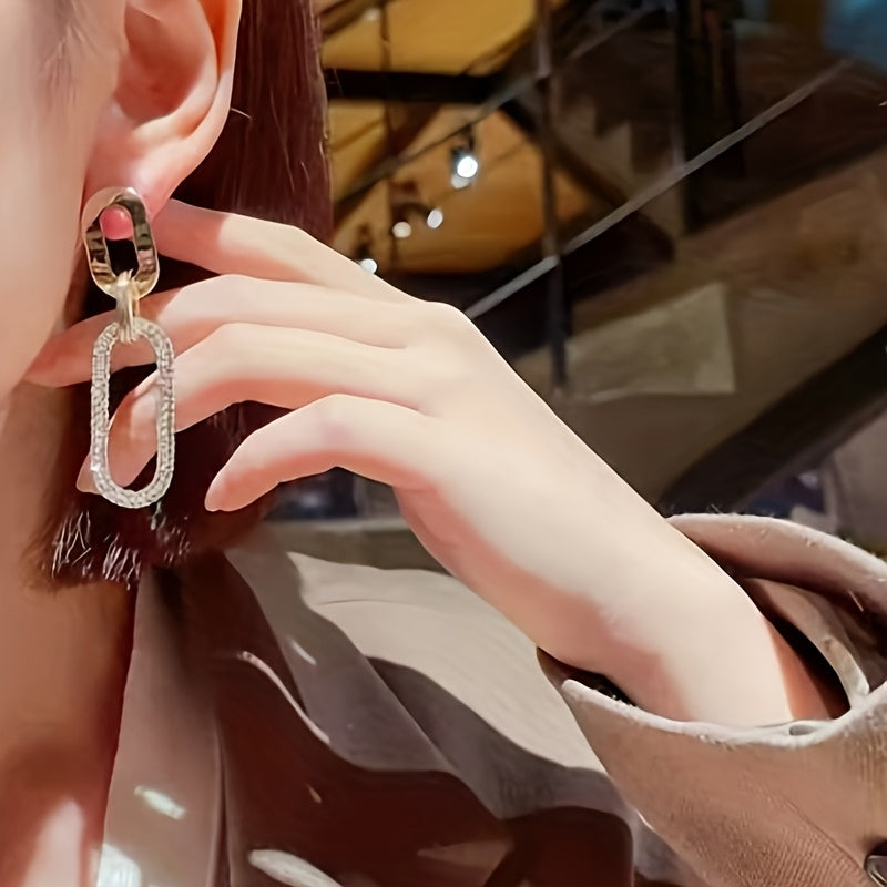 WL Atelier | Minimalist Geometric Drop Earrings with Sparkling Hoops