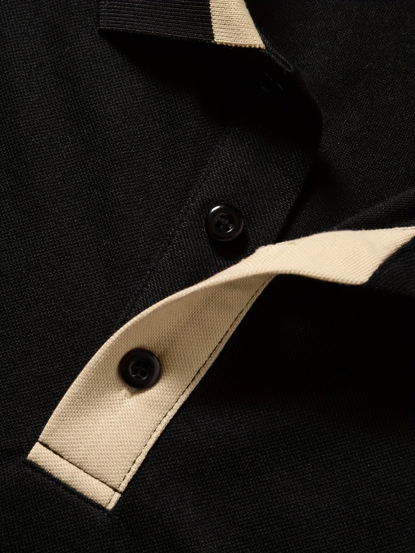 WL Atelier Men | Black Polo Shirt with Golden Accents