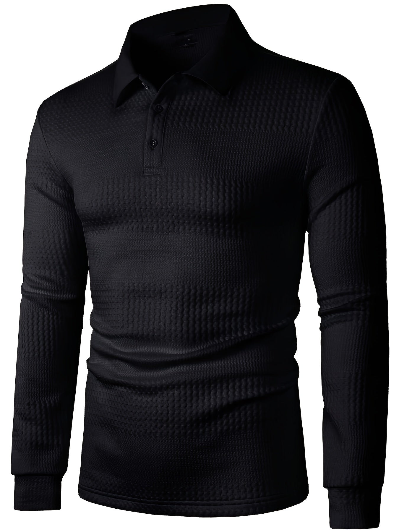 WL Atelier Men | Sleek Black Long-Sleeve Stretch Shirt