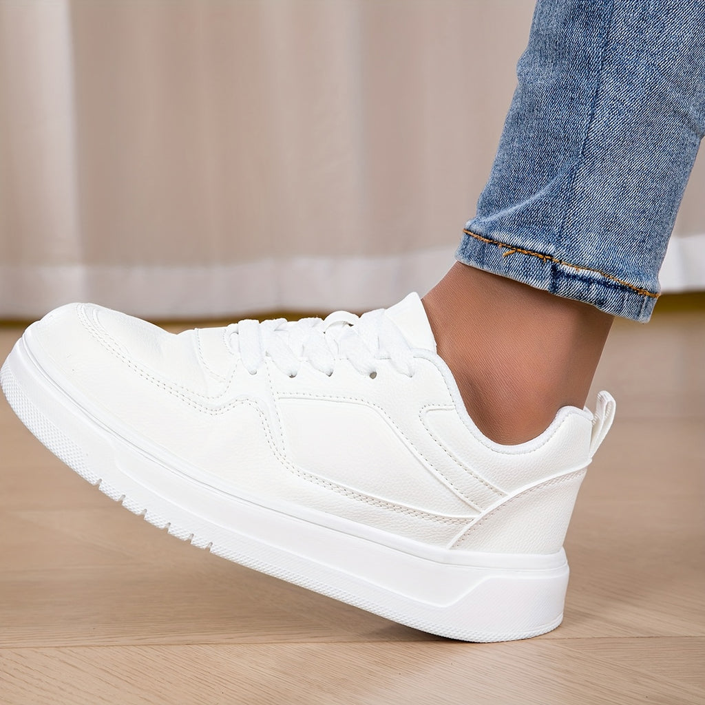WL Atelier | White Platform Sneakers with Golden Ankle Strap
