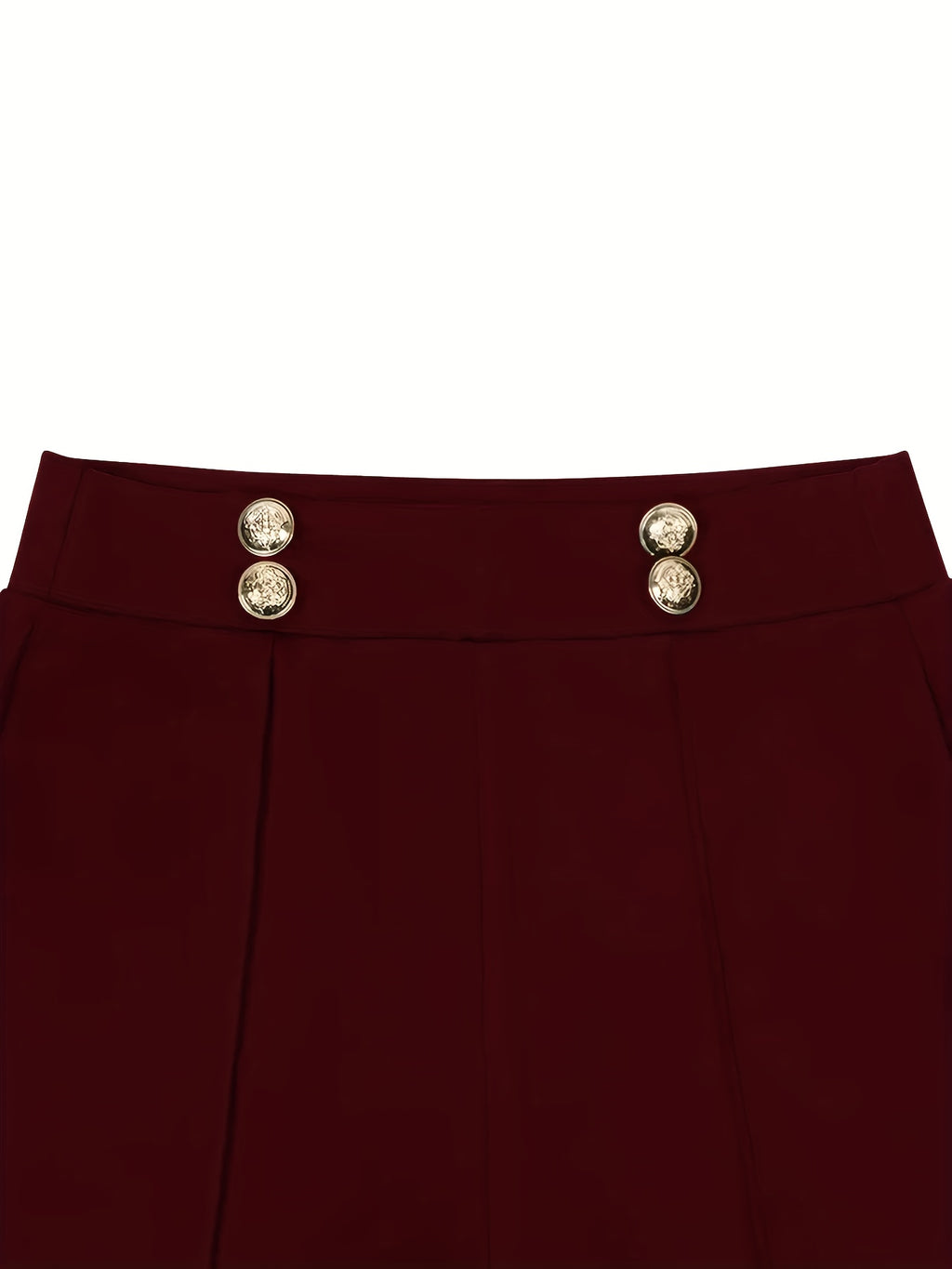 Elegant Button-Detail Stretch Trousers