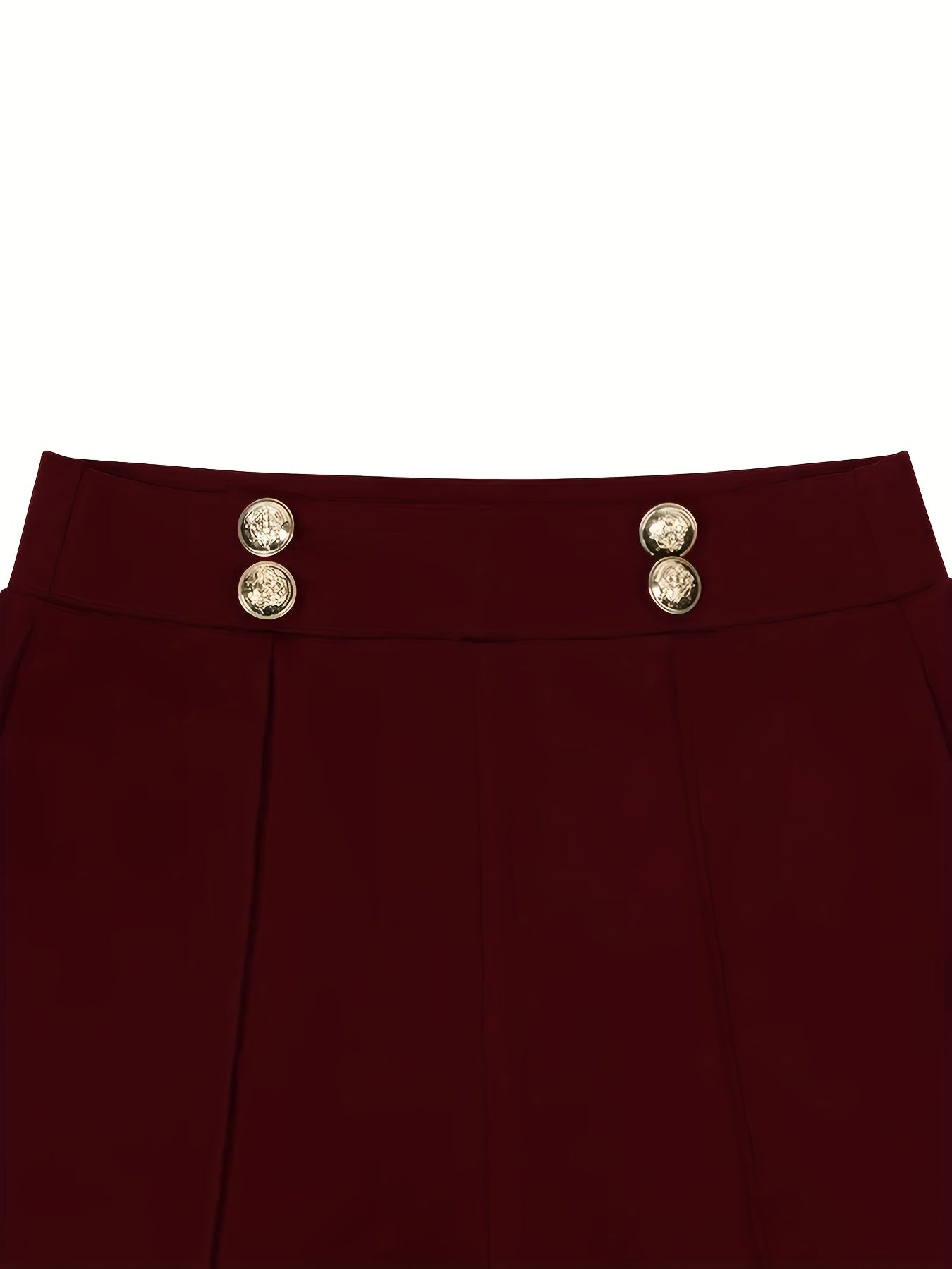 Elegant Button-Detail Stretch Trousers