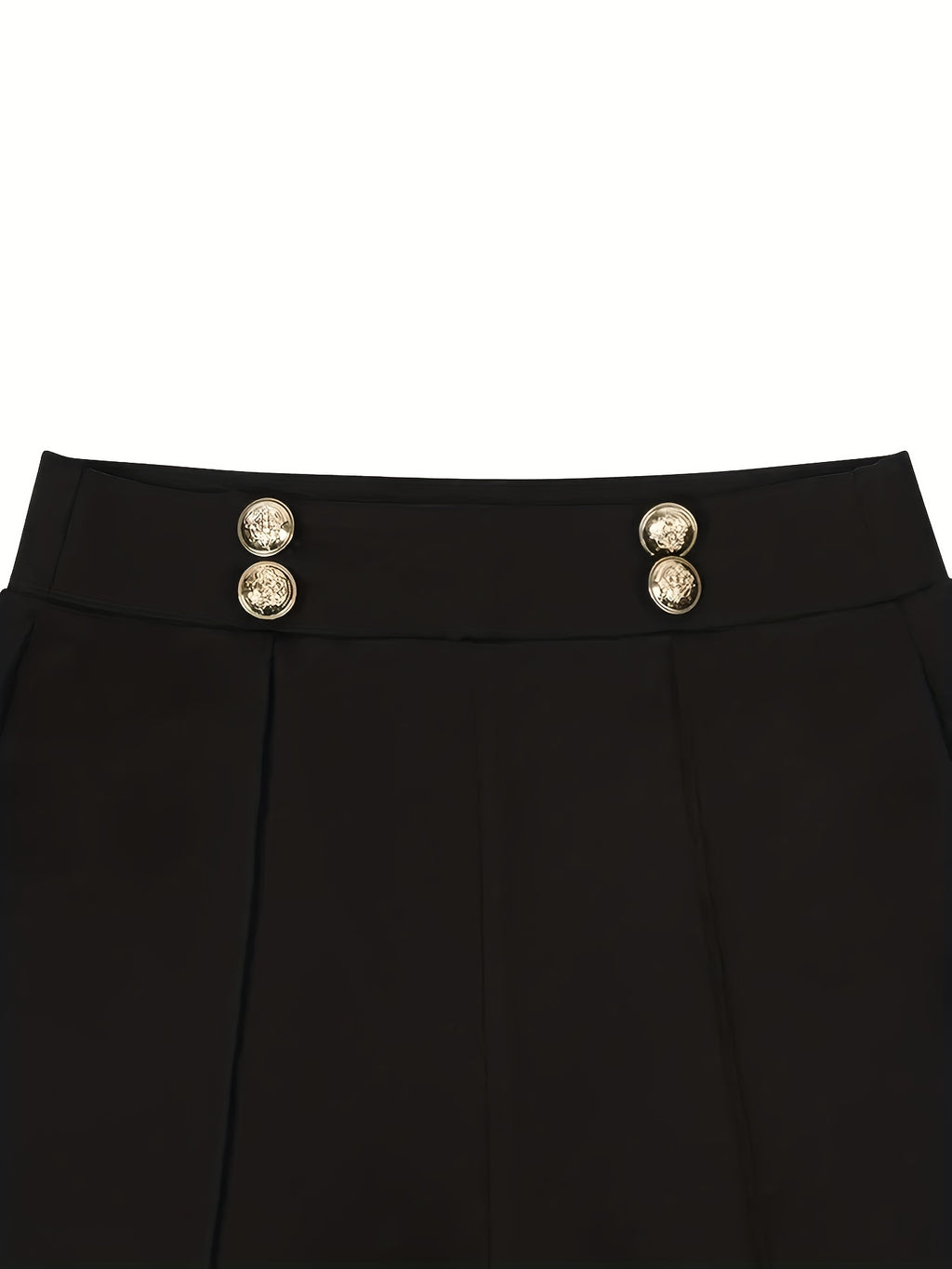 Elegant Button-Detail Stretch Trousers