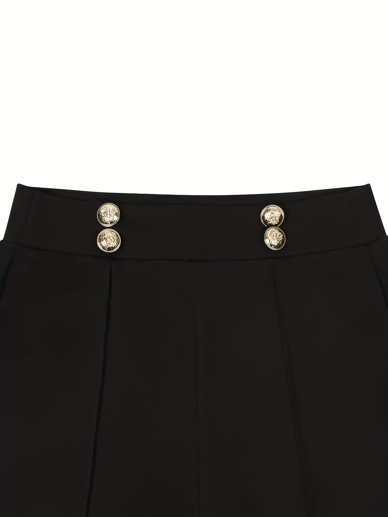 Elegant Button-Detail Stretch Trousers