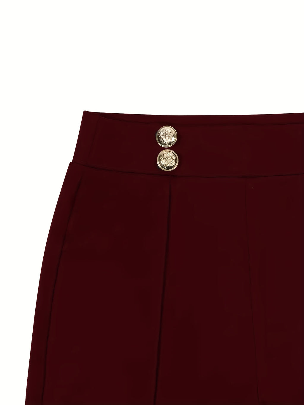 Elegant Button-Detail Stretch Trousers