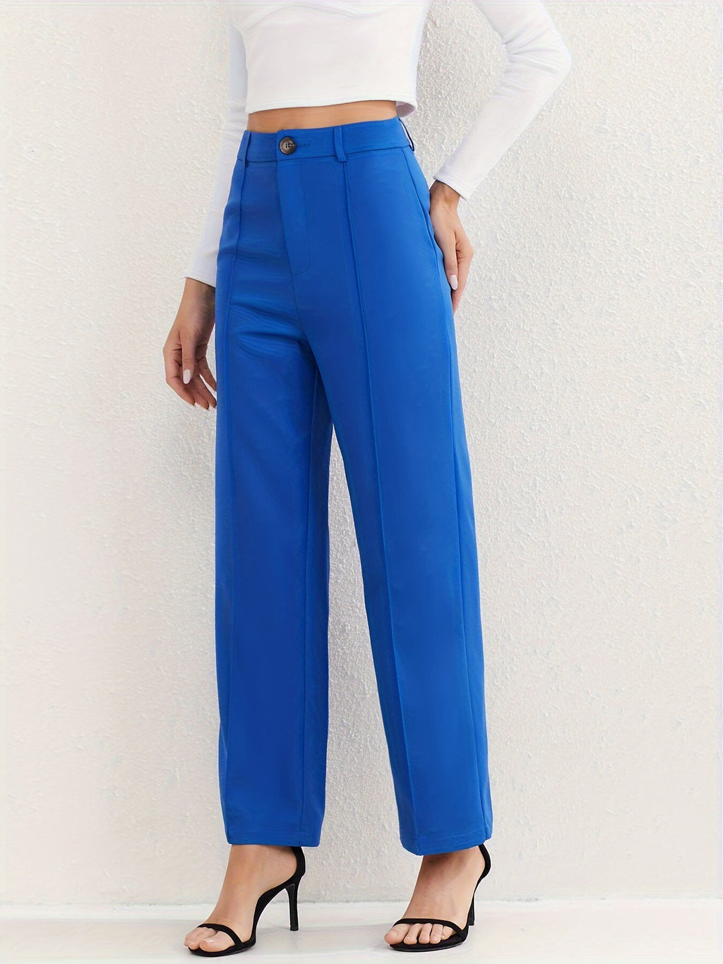 WL Atelier | Elegant High-Waisted Pintuck Straight-Leg Pants