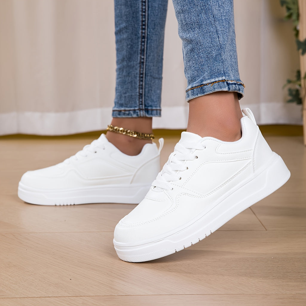 WL Atelier | White Platform Sneakers with Golden Ankle Strap