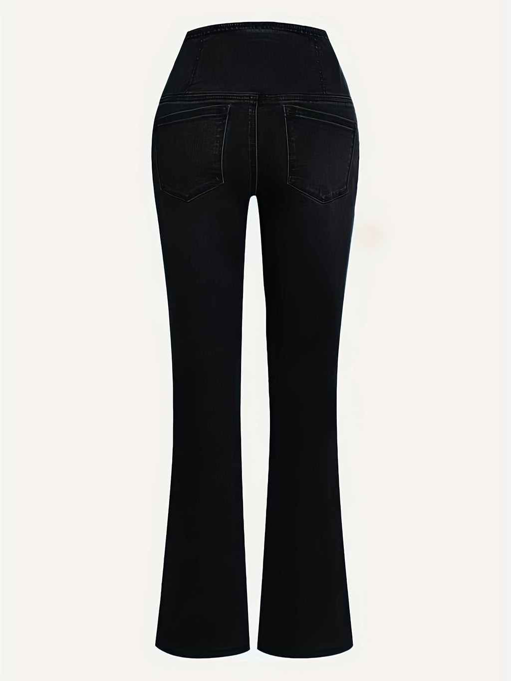 WL Atelier | Elegant High-Waist Black Flare Jeans with Cross-Front Detail