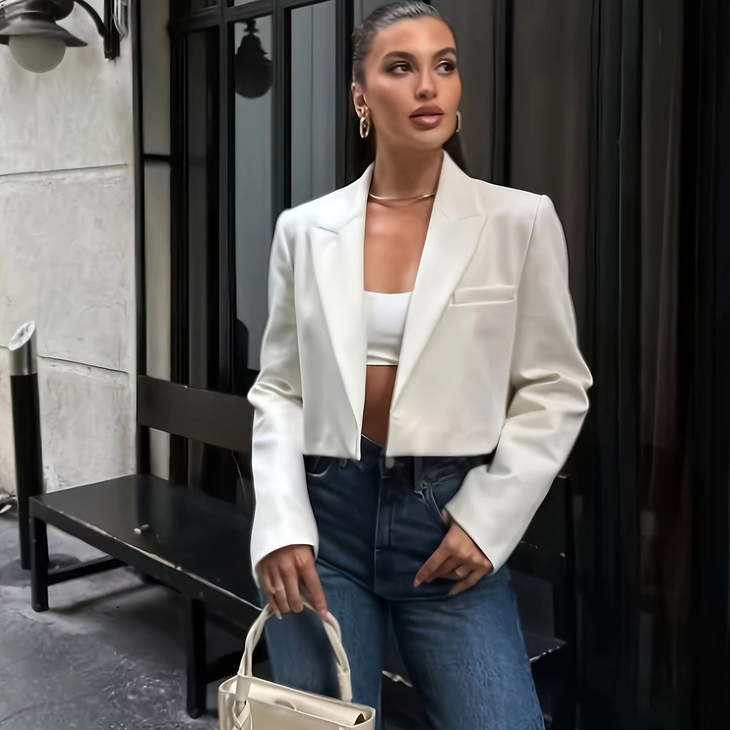 WL Atelier | Elegant White Cropped Blazer