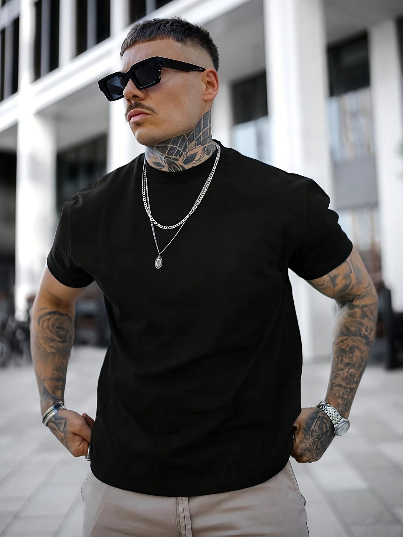 WL Atelier Men | Geometric Print Round-Neck T-Shirt
