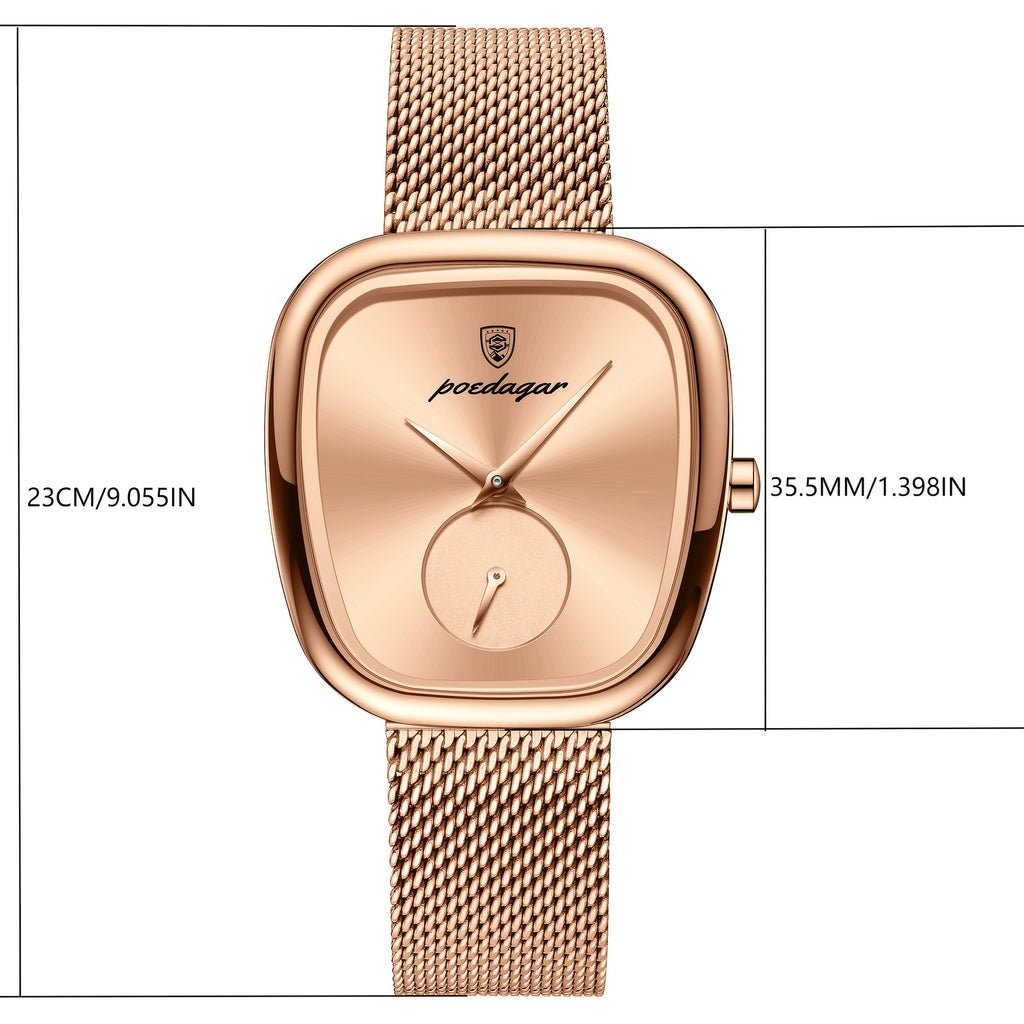 WL Atelier | Rose Gold Square-Dial Mesh Watch