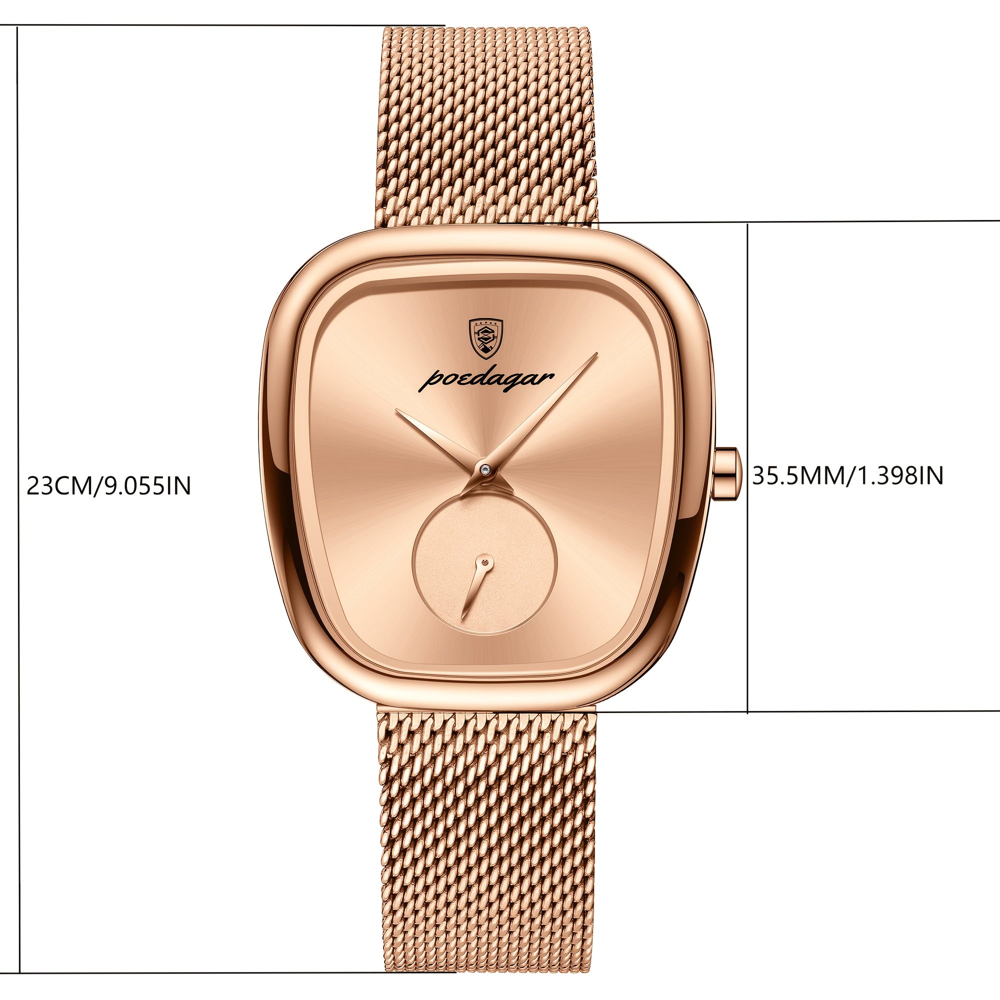 WL Atelier | Rose Gold Square-Dial Mesh Watch