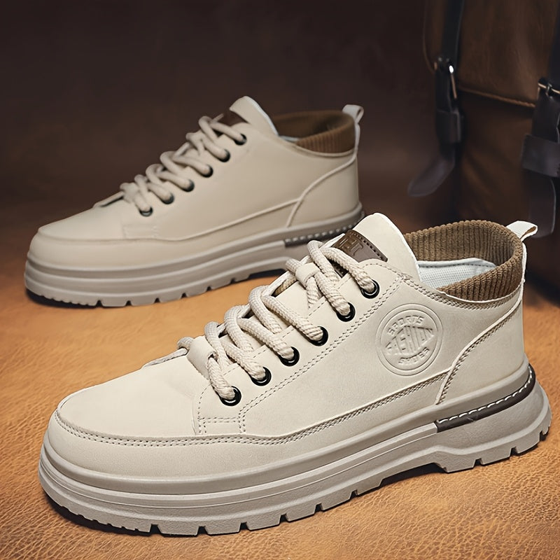 WL Atelier Men | Retro Brown Low-Top Lace-Up Sneakers