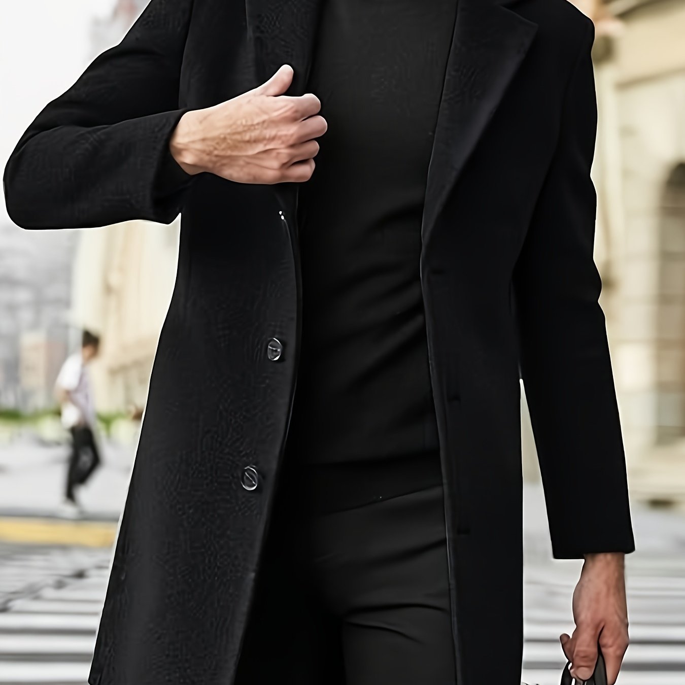 WL Atelier Men | Black Single-Breasted Trench Coat