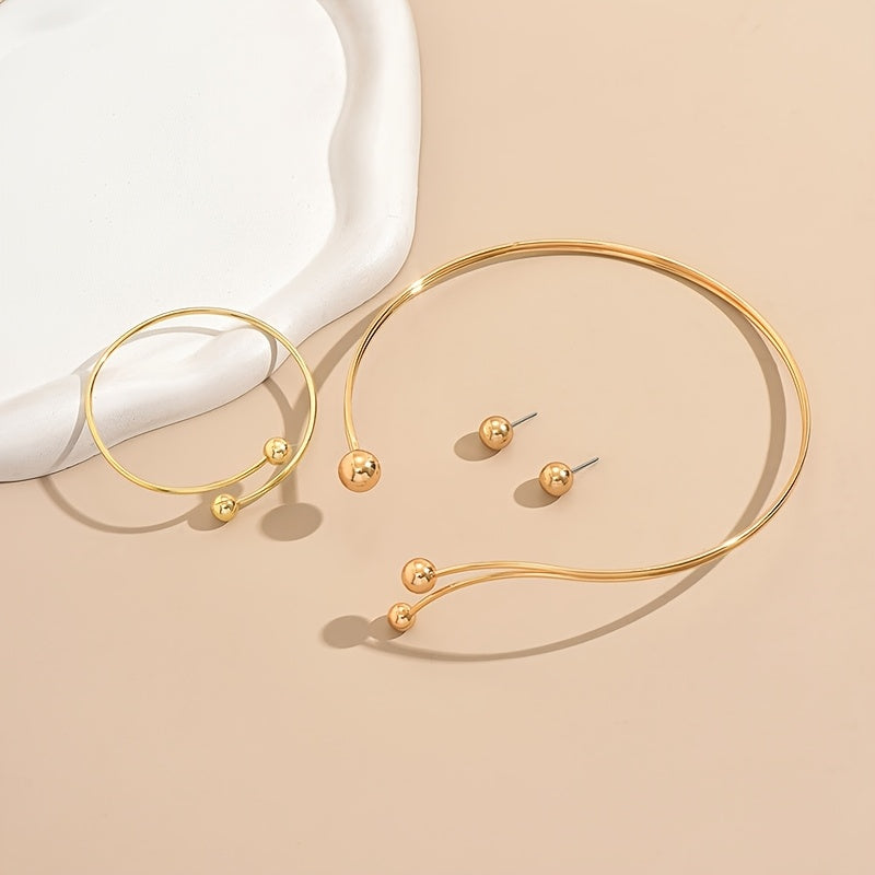 WL Atelier | 4-Piece Geometric Jewelry Set — Earrings, Bracelet &amp; Choker