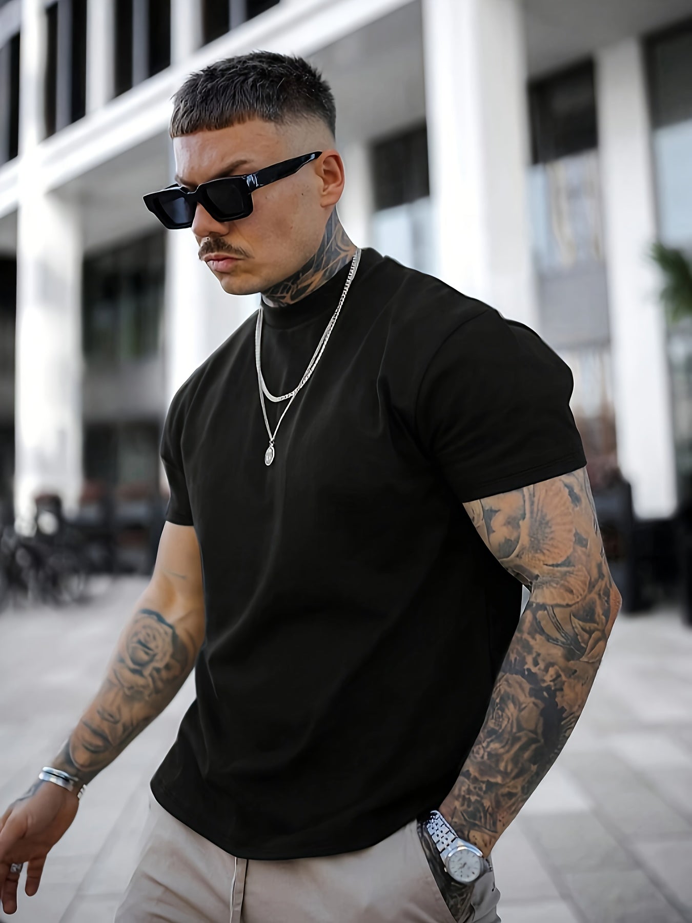 WL Atelier Men | Geometric Print Round-Neck T-Shirt